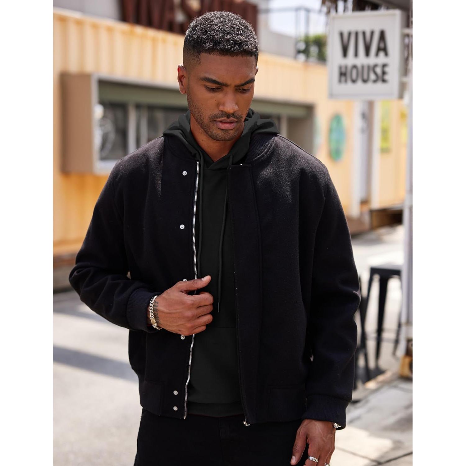 Sudadera con Capucha COOFANDY para Hombre - Casual, Negra, Mediana