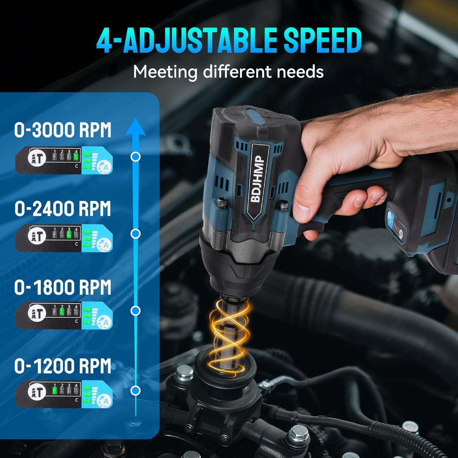 Llave de impacto inalámbrica BDJHMP 1500 N.m 21V 3000 RPM