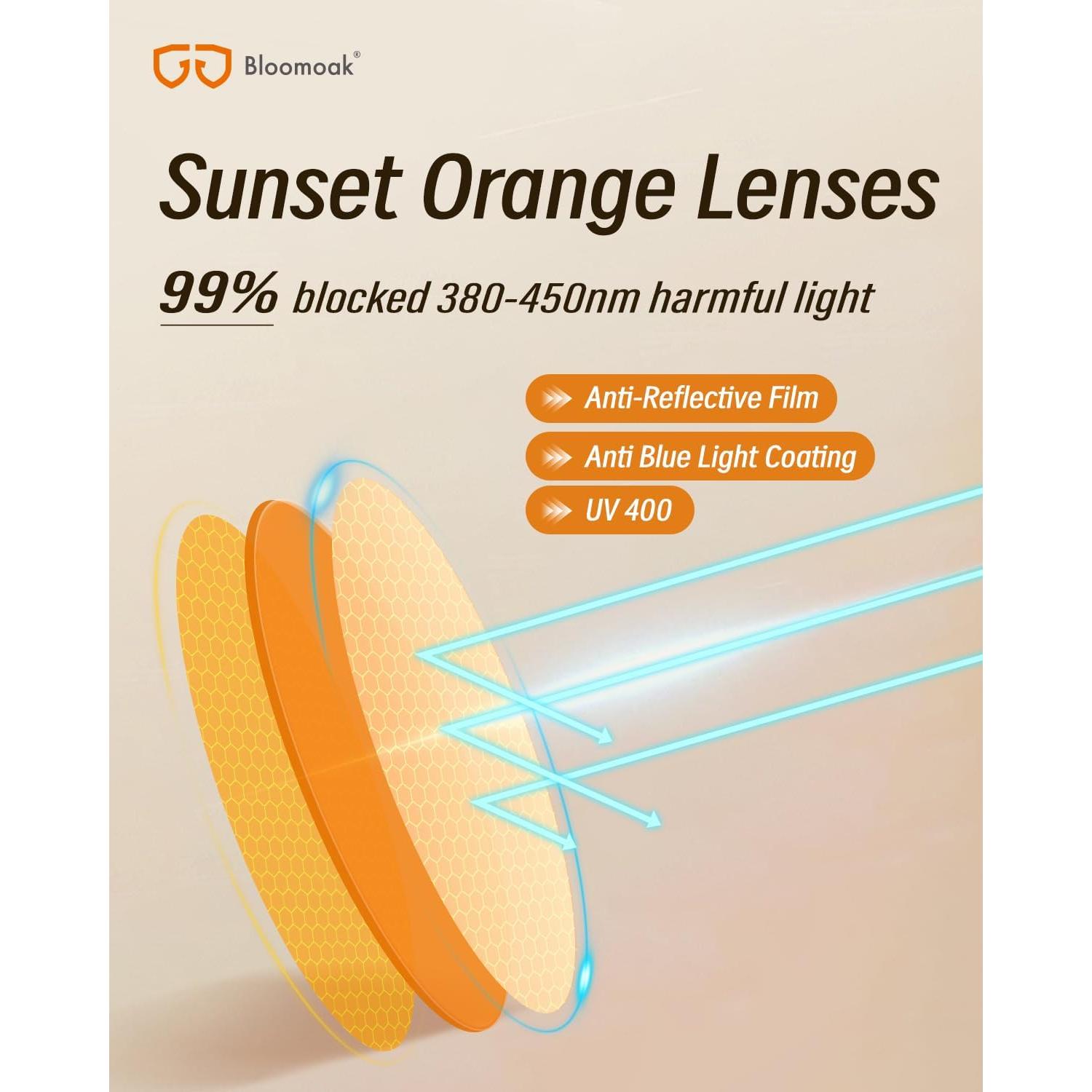 Gafas Bloomoak Anti Luz Azul Naranja 99% para Juegos