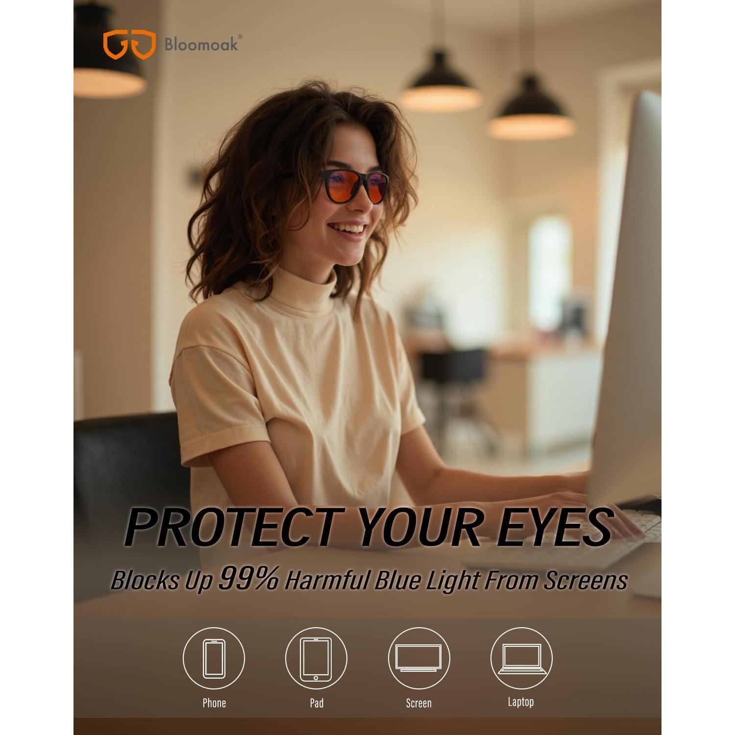 Gafas Bloomoak Anti Luz Azul Naranja 99% para Juegos