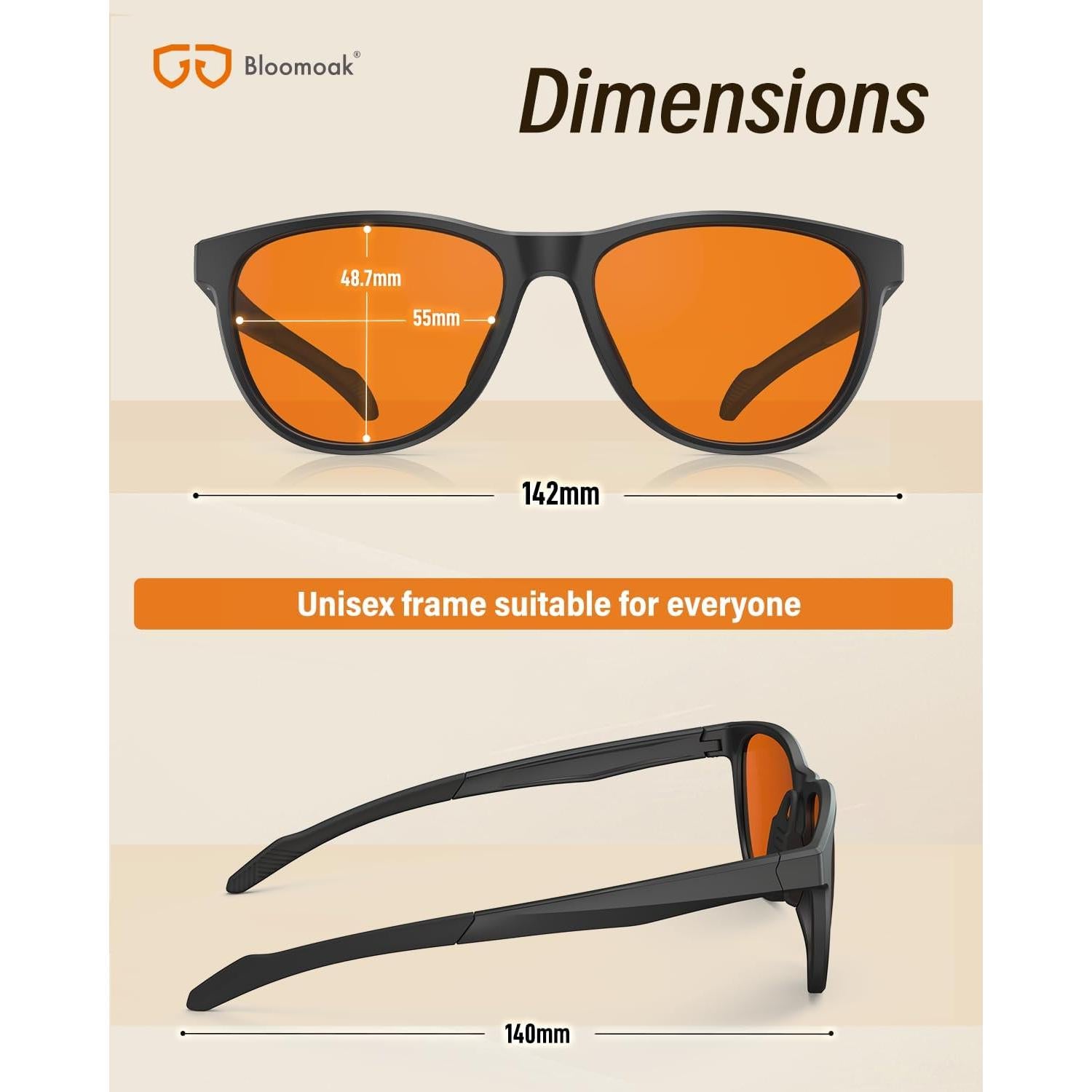 Gafas Bloomoak Anti Luz Azul Naranja 99% para Juegos