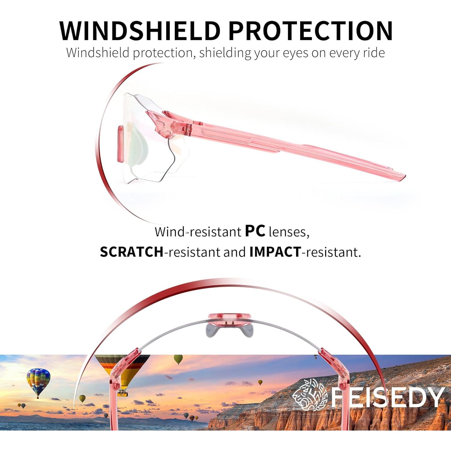 Gafas de Ciclismo Fotoquímicas FEISEDY Unisex UV B0310