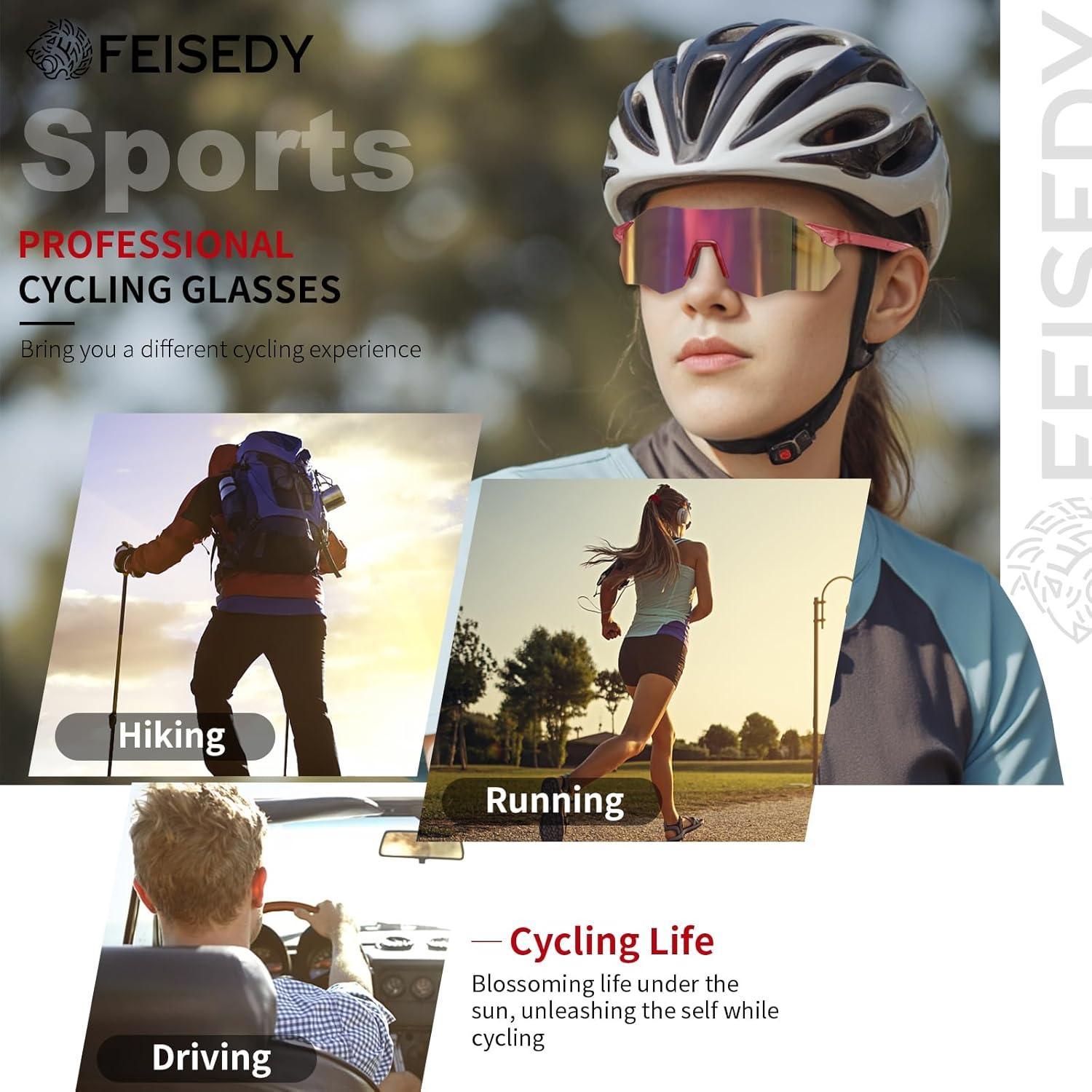 Gafas de Ciclismo Fotoquímicas FEISEDY Unisex UV B0310