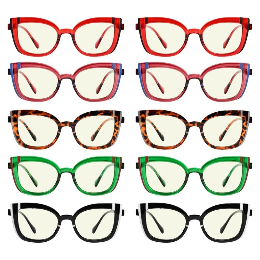CessBlu Gafas de Lectura Coloridas UV400 Bloqueo Luz Azul 10 Pcs