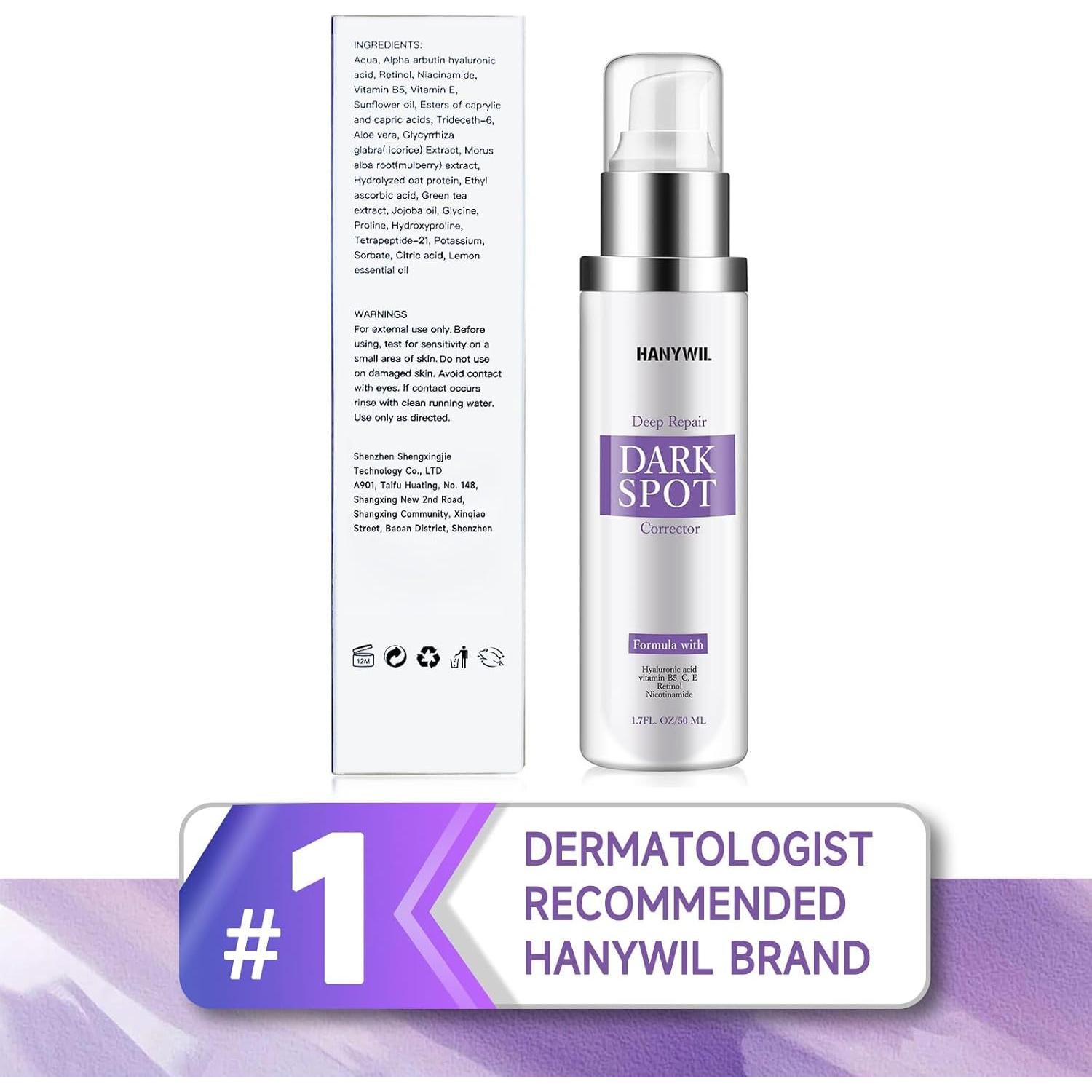 Crema Correctora de Manchas Oscuras HANYWIL 50 ml