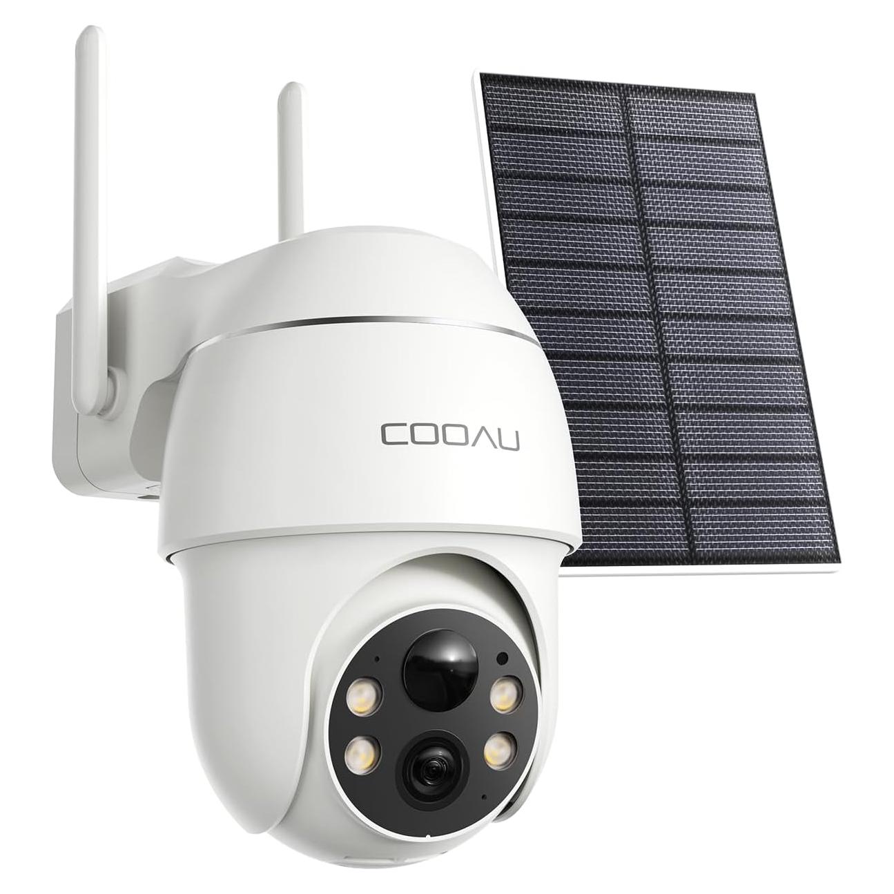 Cámara de Seguridad Solar COOAU C7 4MP Inalámbrica 360°