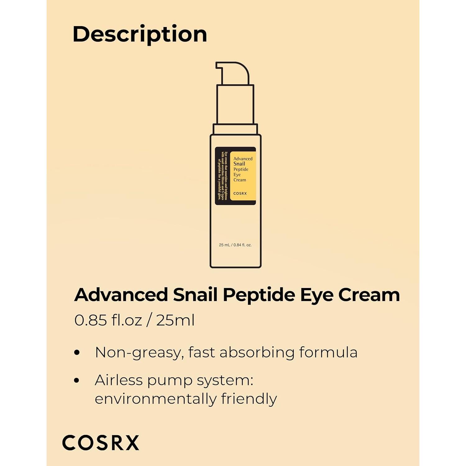 Crema para Ojos COSRX con Mucina de Caracol y Péptidos