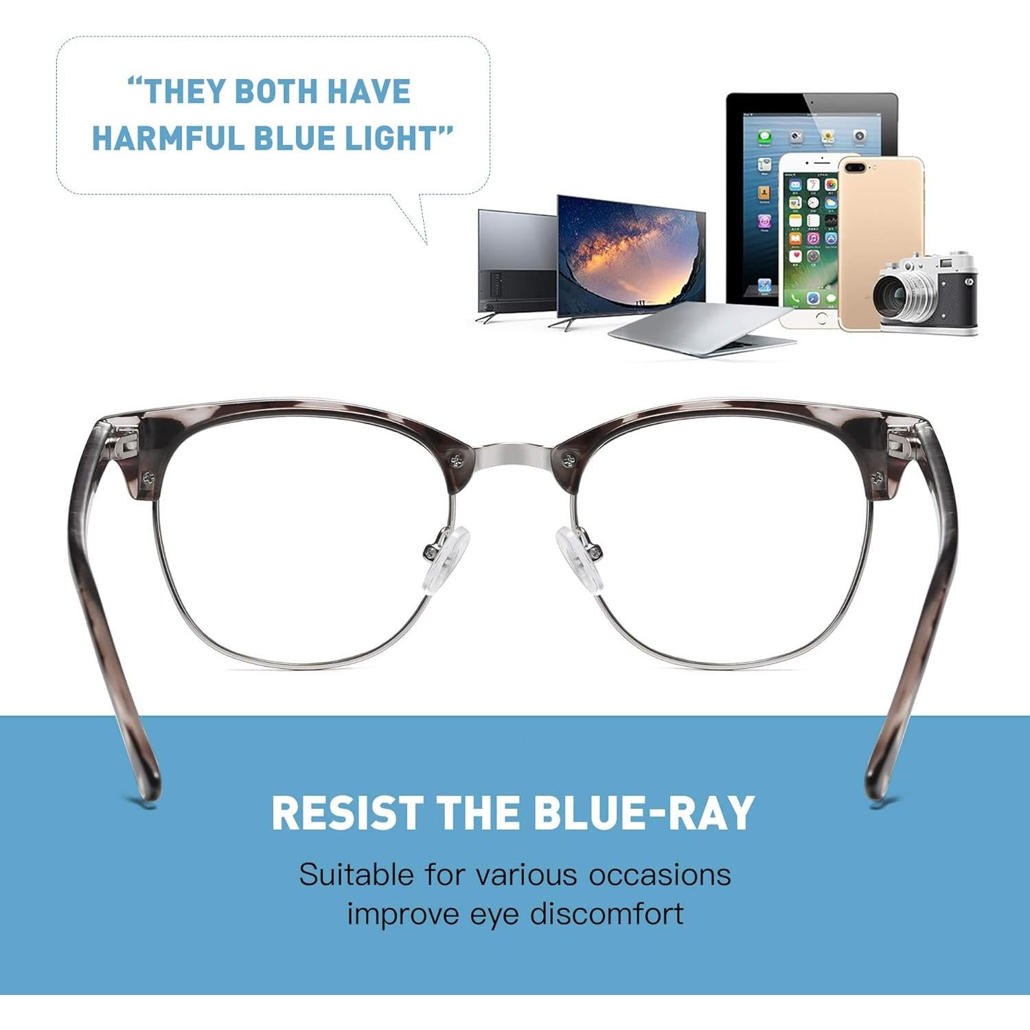 Gafas AOMASTE Anti Luz Azul Media Montura UV Claro