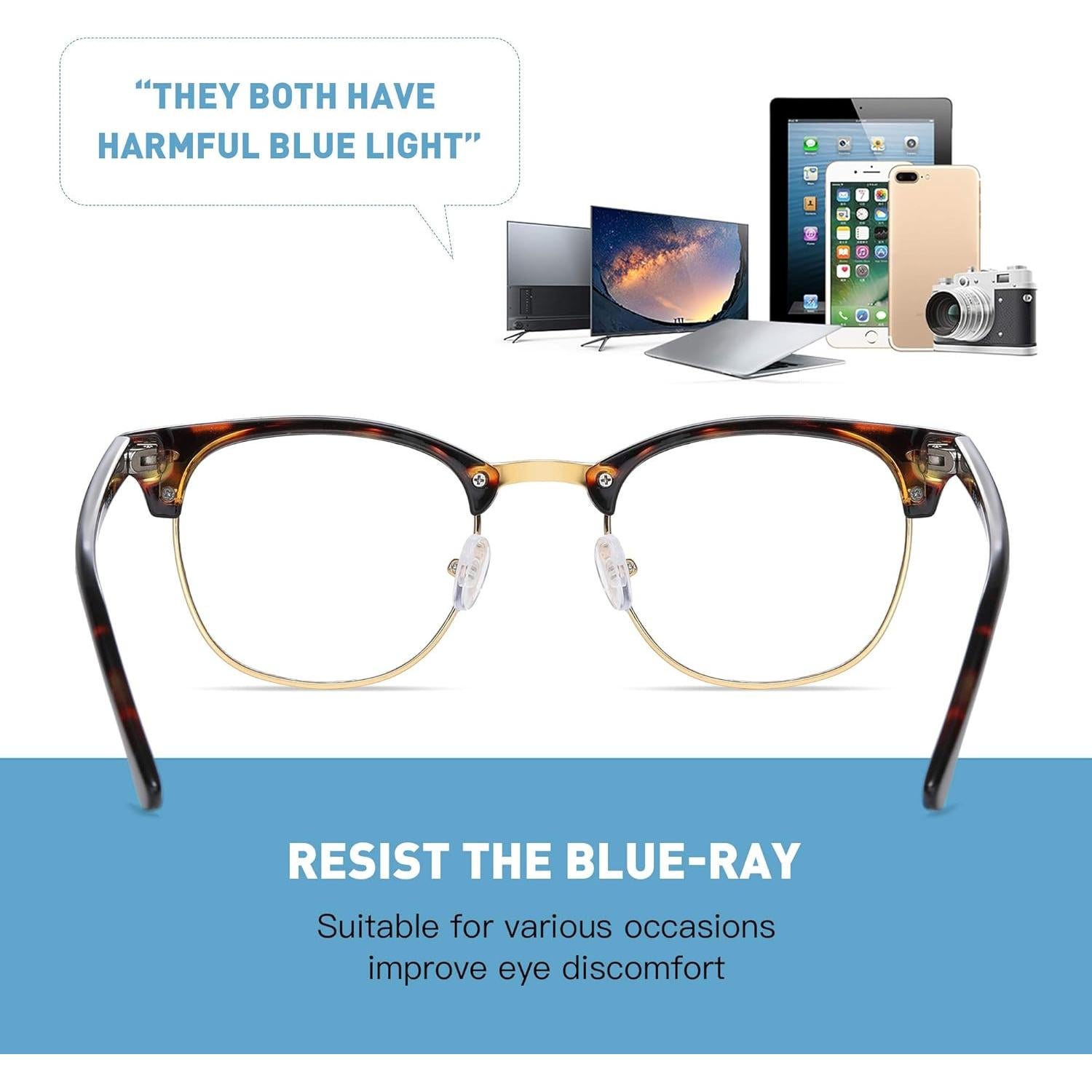 Gafas AOMASTE anti luz azul unisex marco B-tortuga