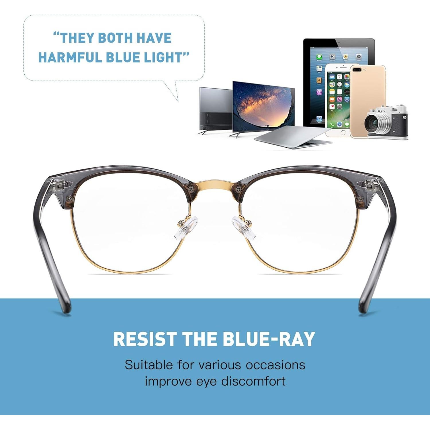 Gafas AOMASTE Anti Luz Azul Medio Marco UV Clara