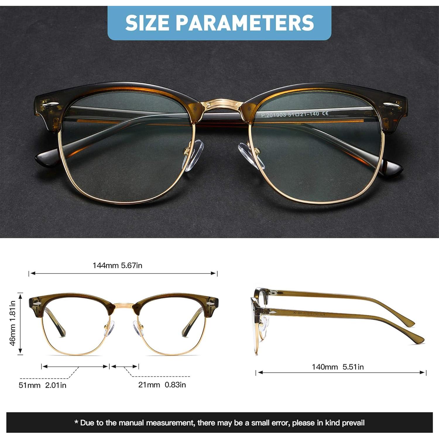 Gafas AOMASTE Anti Luz Azul Media Montura UV Clara