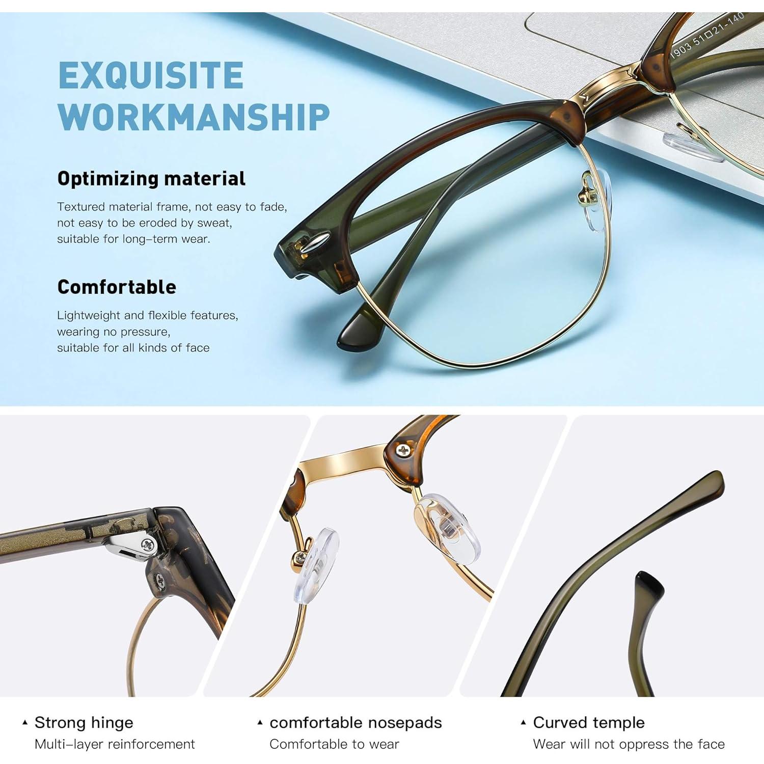 Gafas AOMASTE Anti Luz Azul Media Montura UV Clara