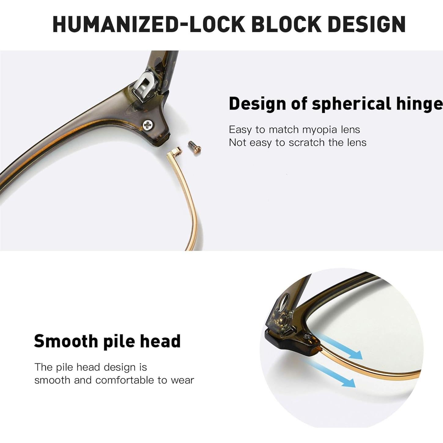 Gafas AOMASTE Anti Luz Azul Media Montura UV Clara