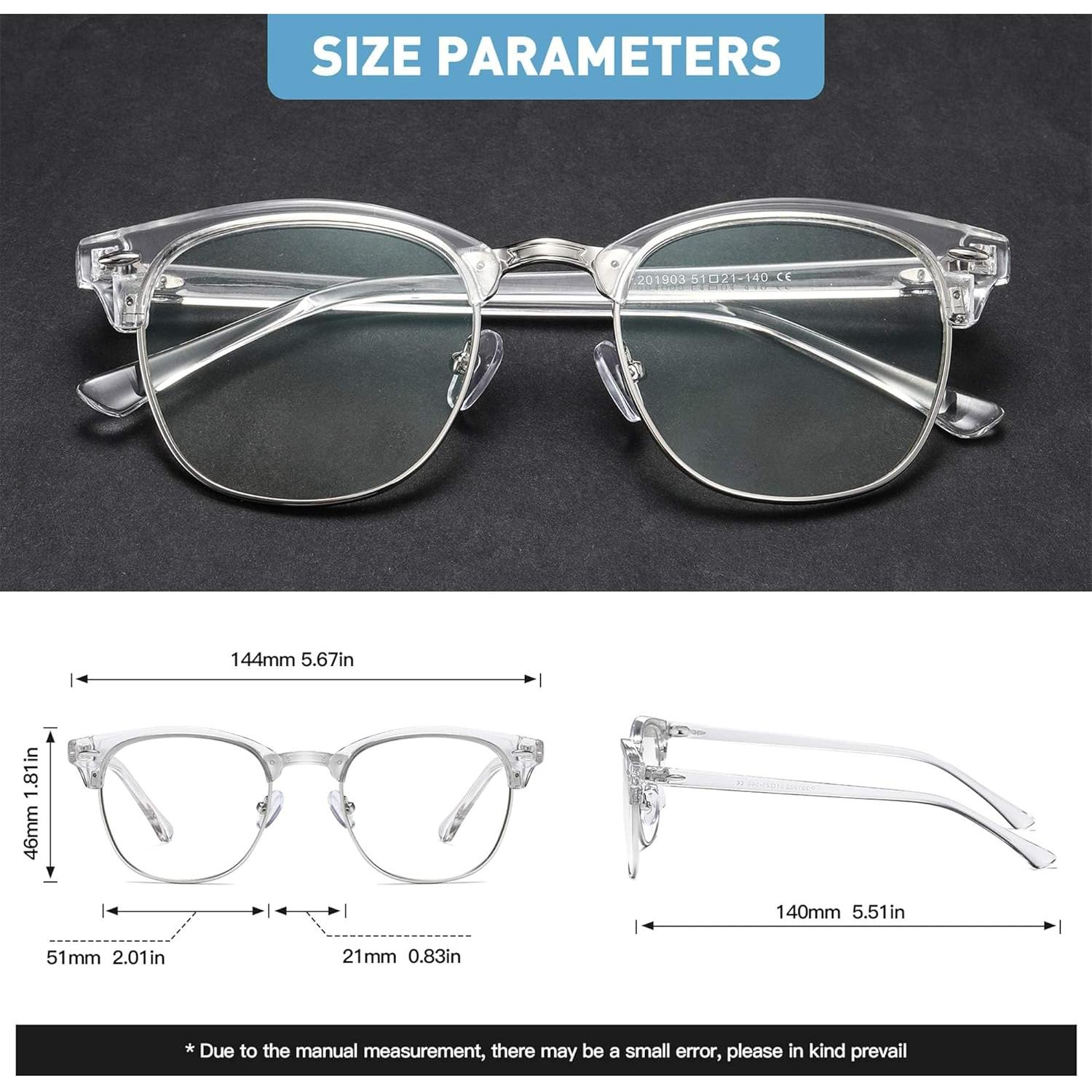 Gafas AOMASTE Anti Luz Azul Media Montura UV para PC