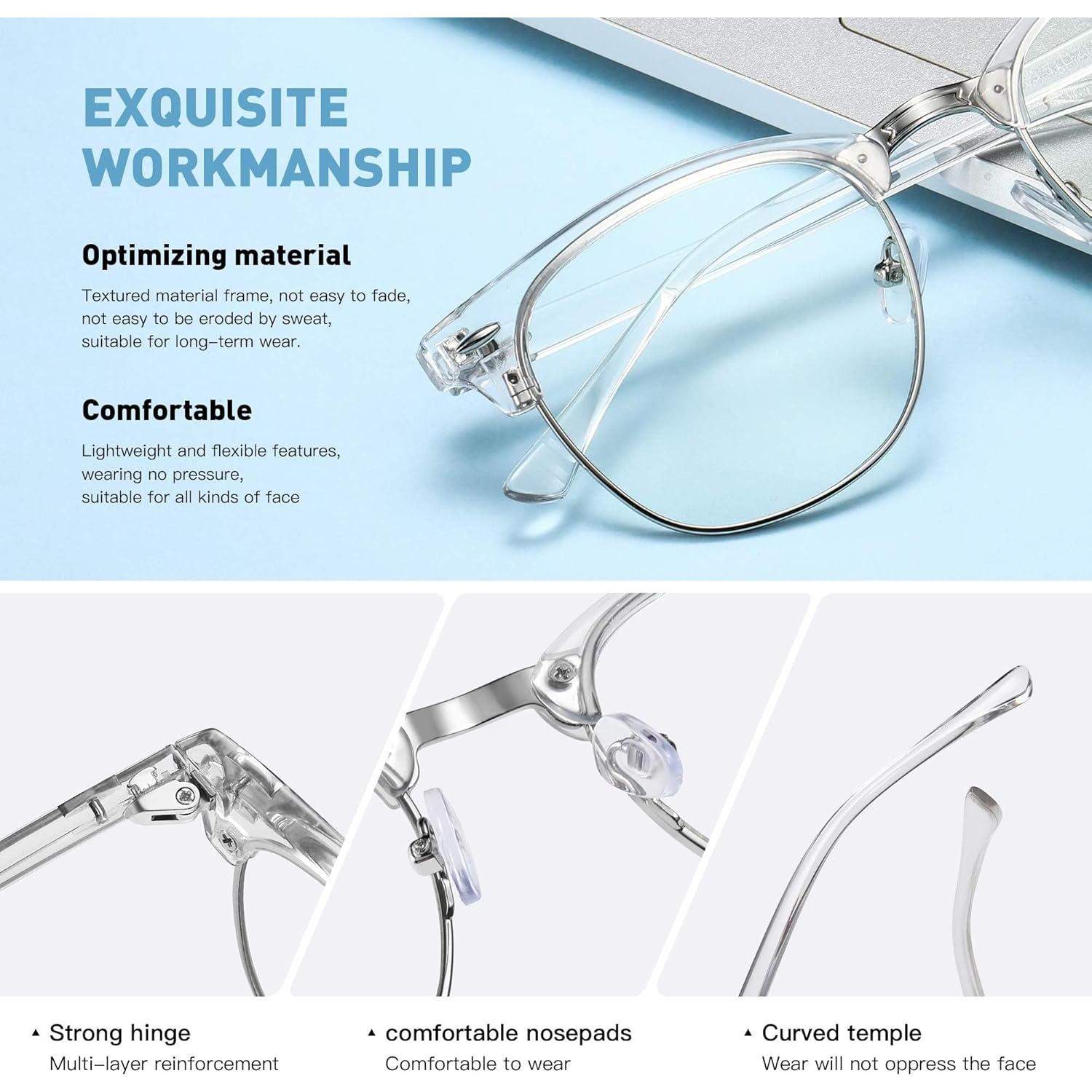 Gafas AOMASTE Anti Luz Azul Media Montura UV para PC