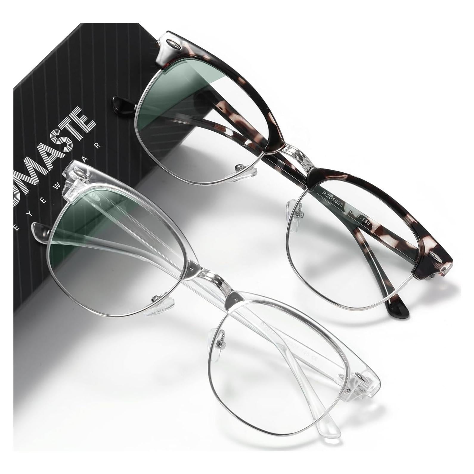 Gafas Anti Luz Azul AOMASTE Media Montura UV Claro