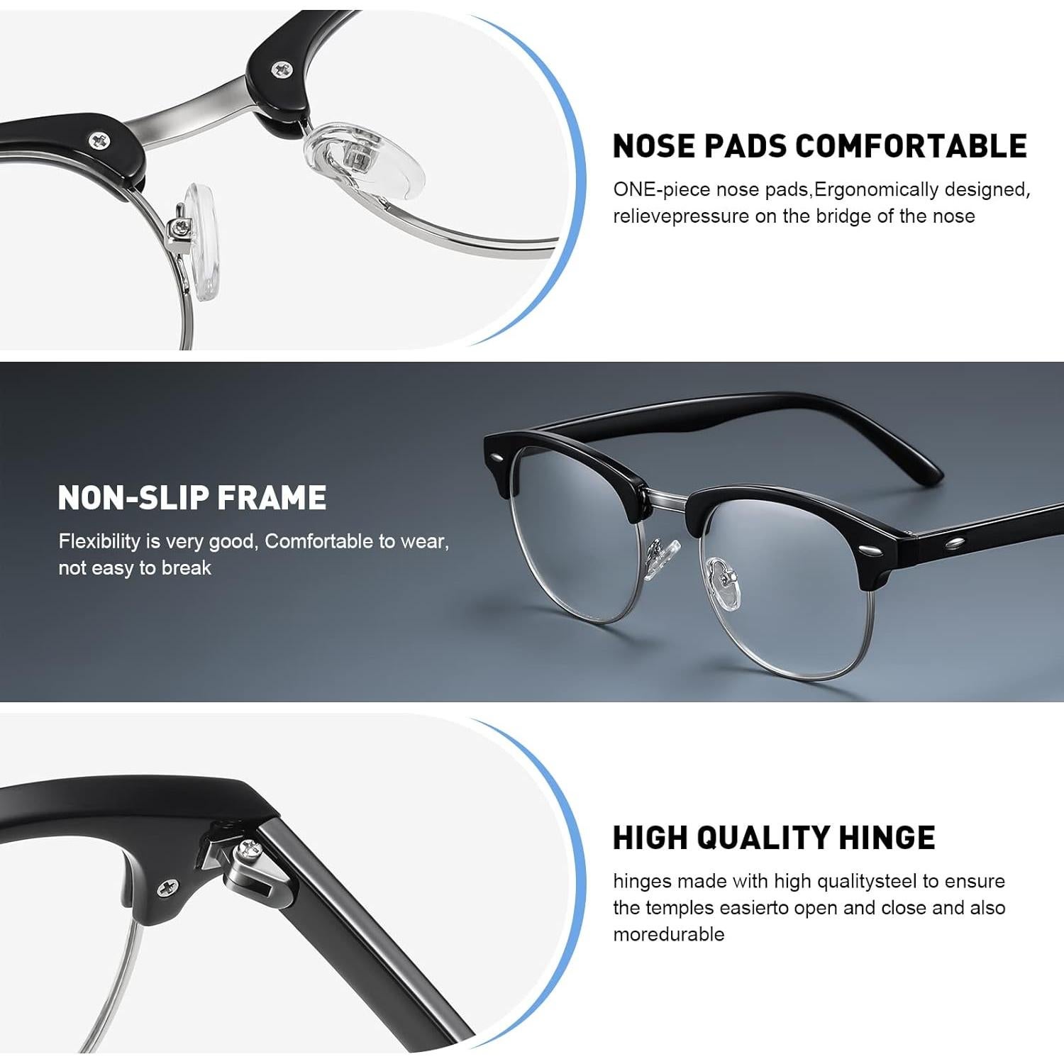 Gafas AOMASTE Anti Luz Azul Media Montura UV Clara