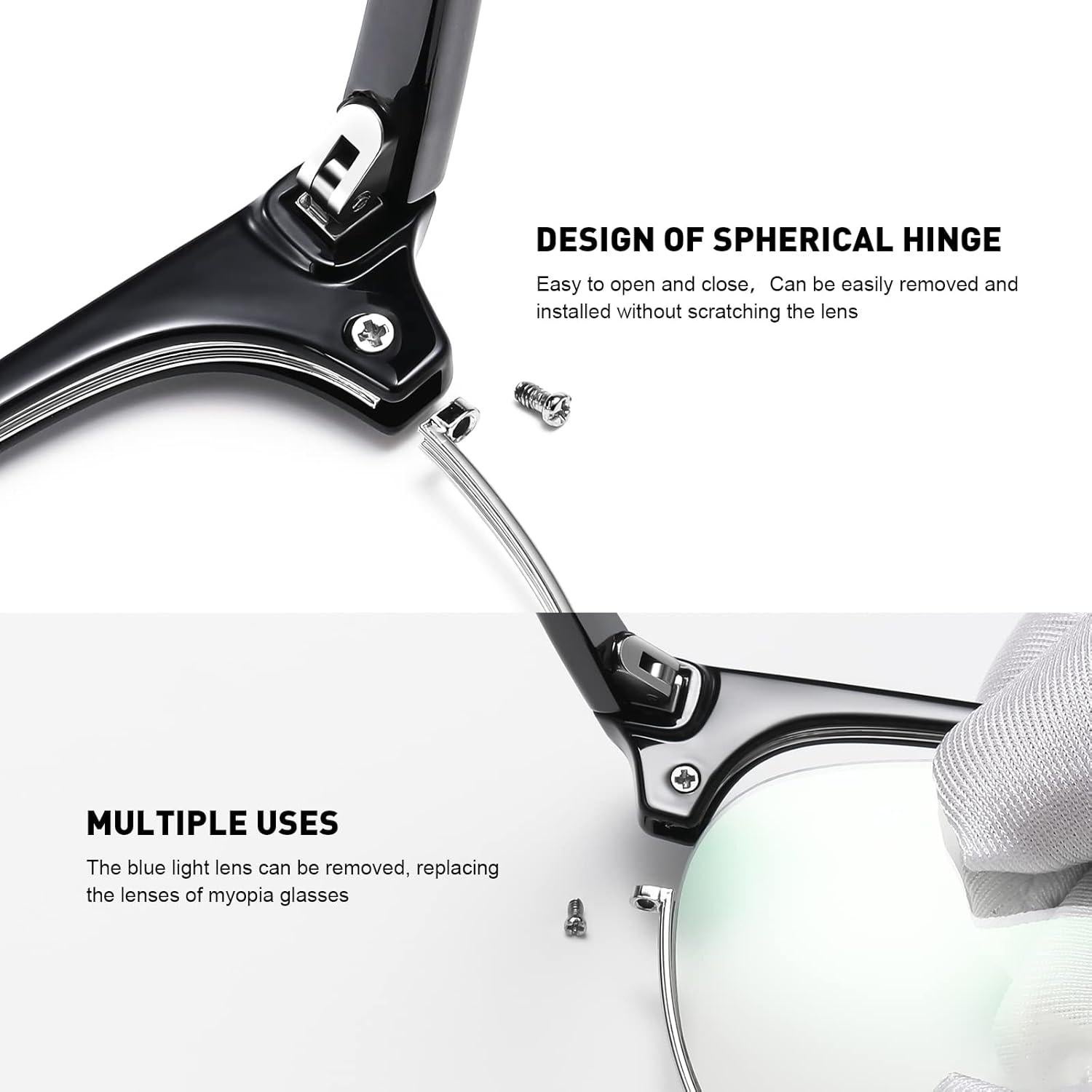 Gafas AOMASTE Anti Luz Azul Media Montura UV Clara