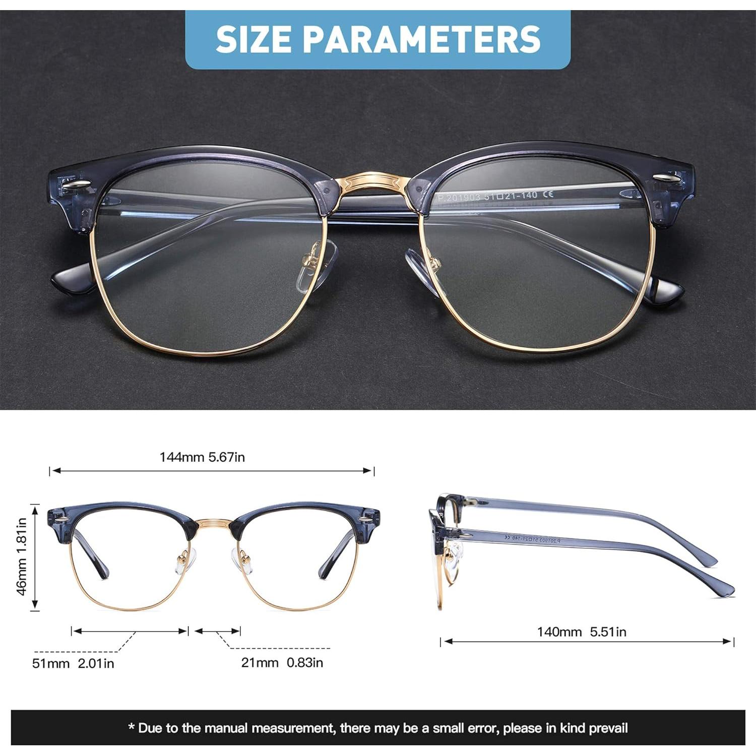 Gafas AOMASTE Anti Luz Azul Media Montura Lente Clara