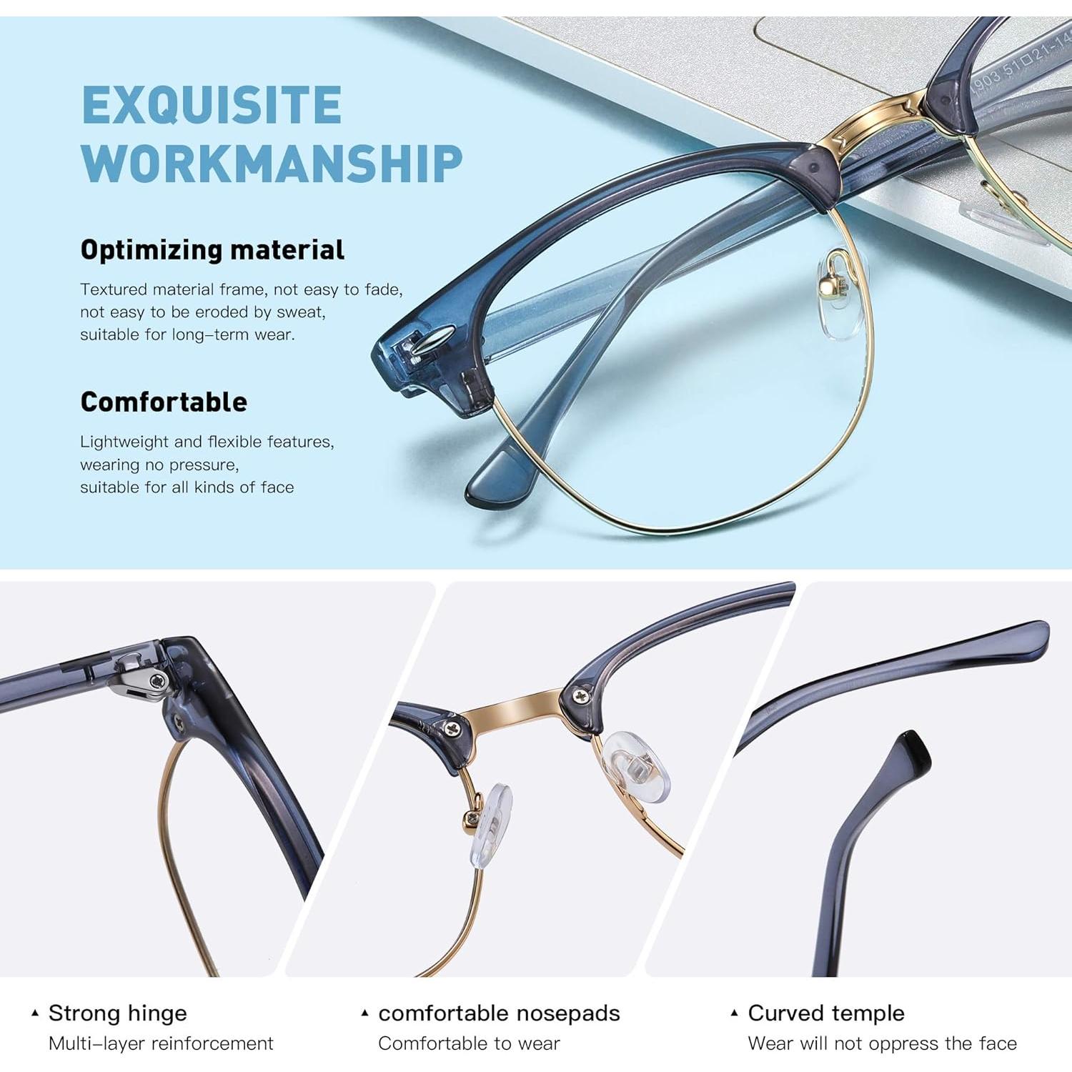 Gafas AOMASTE Anti Luz Azul Media Montura Lente Clara