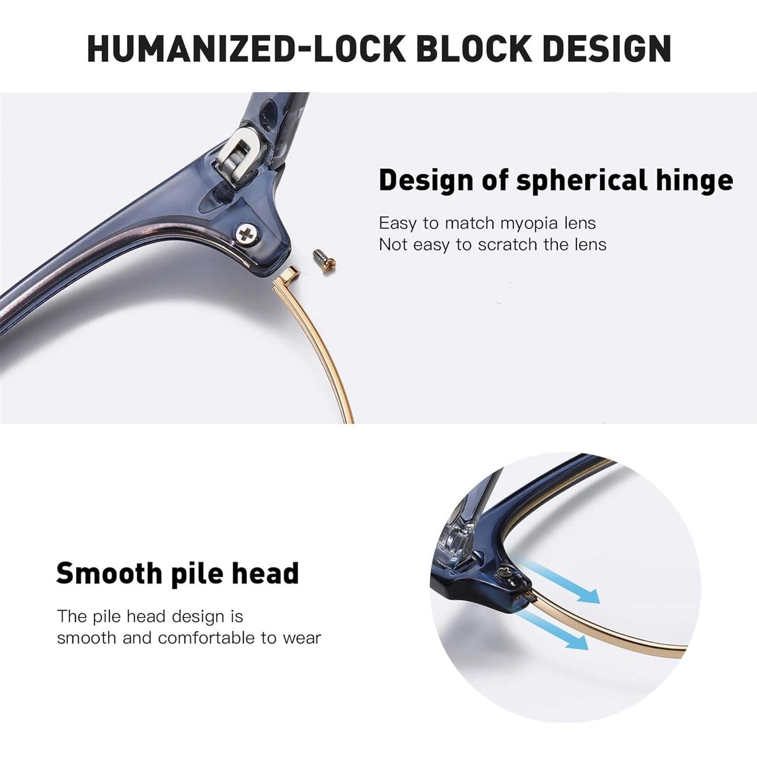 Gafas AOMASTE Anti Luz Azul Media Montura Lente Clara