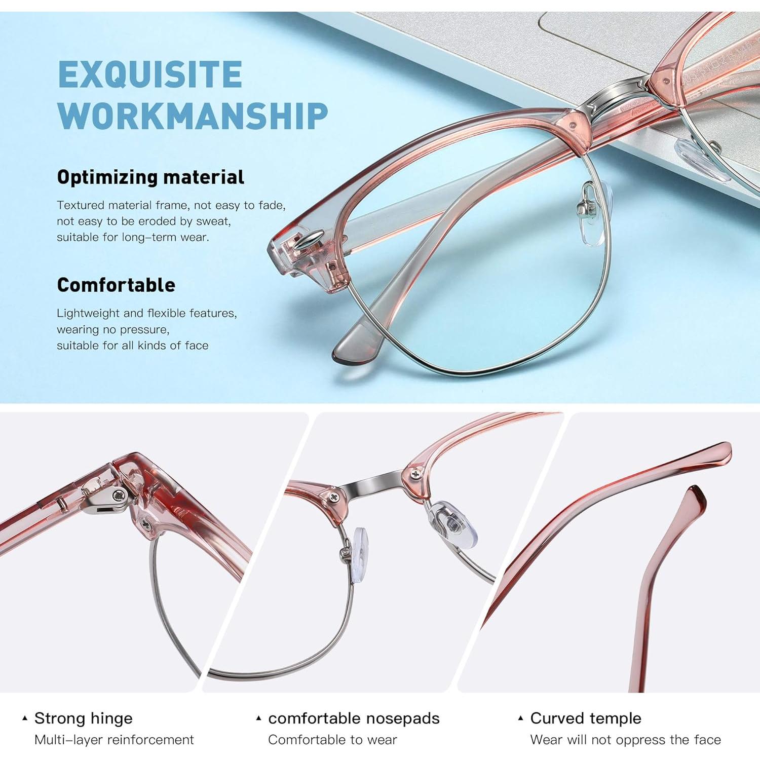 Gafas AOMASTE Anti Luz Azul Media Montura UV Claro