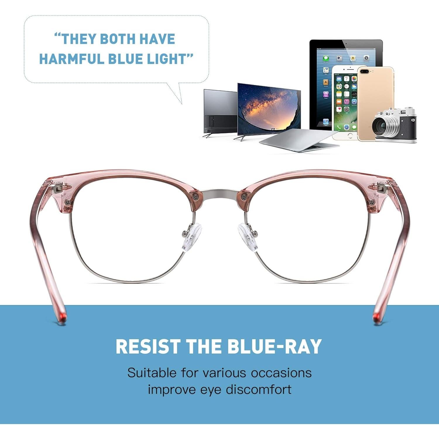 Gafas AOMASTE Anti Luz Azul Media Montura UV Claro