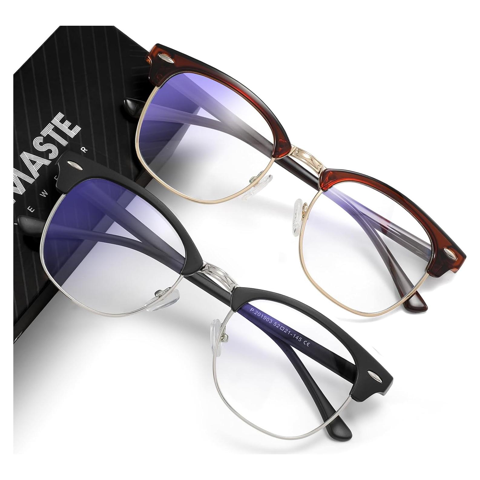 Gafas Anti Luz Azul AOMASTE Media Montura UV Claro