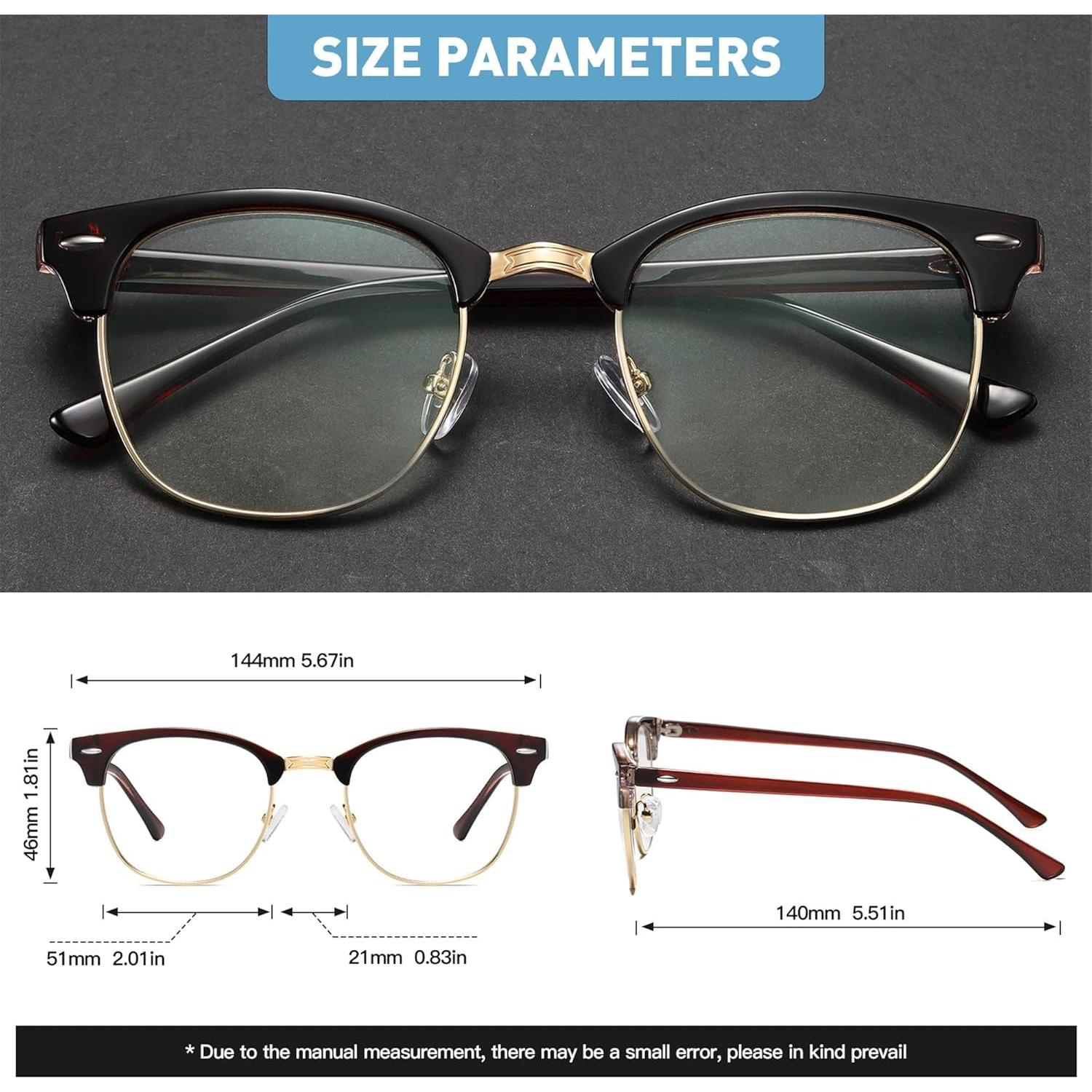 Gafas Anti Luz Azul AOMASTE Media Montura UV Claro