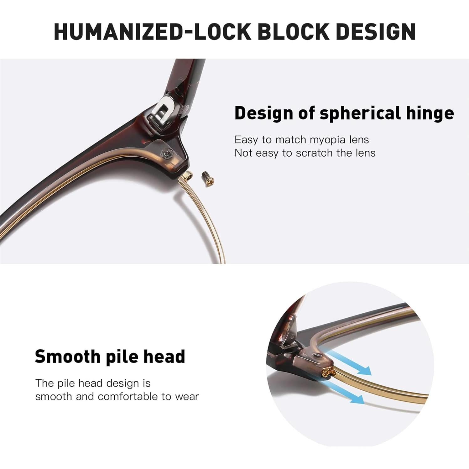 Gafas Anti Luz Azul AOMASTE Media Montura UV Claro