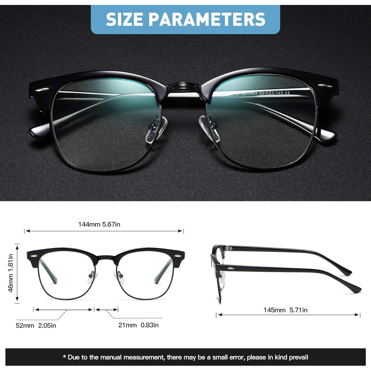 Gafas AOMASTE Anti Luz Azul Marco Negro Transparente UV400