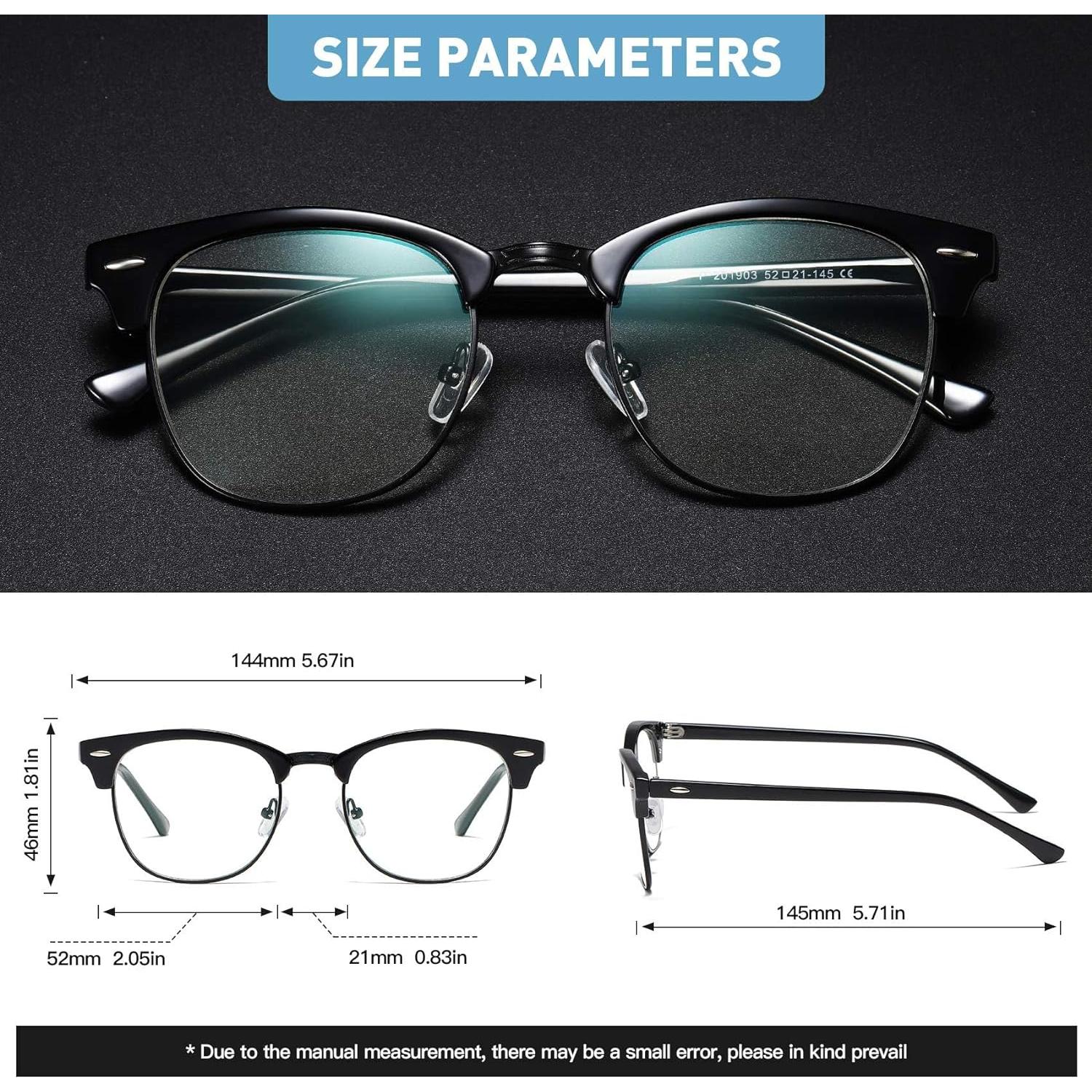 Gafas Anti Luz Azul AOMASTE Media Montura UV Claro