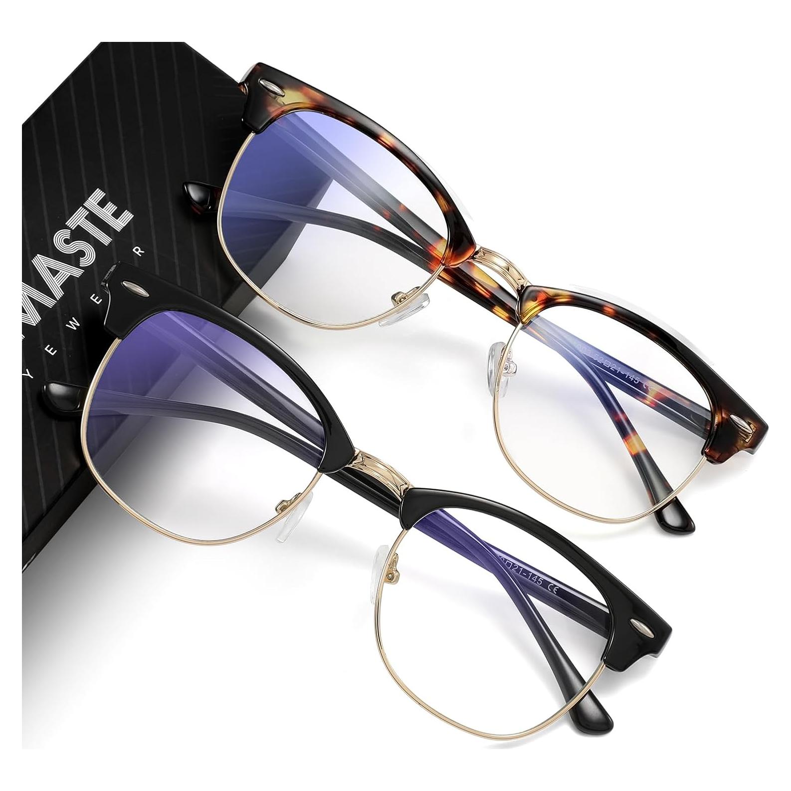 Gafas Anti Luz Azul AOMASTE Media Montura UV Claro