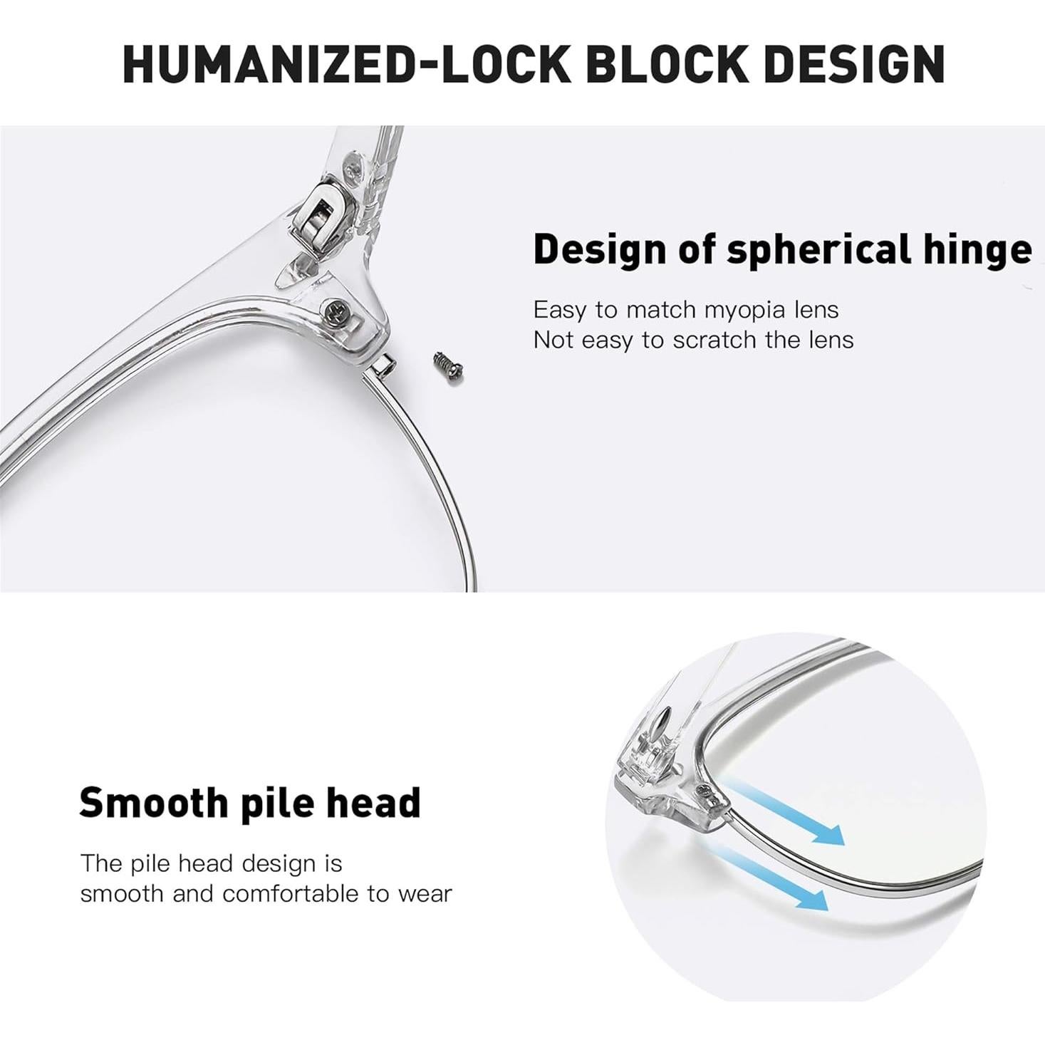 Gafas Anti Luz Azul AOMASTE Unisex Marco Plateado