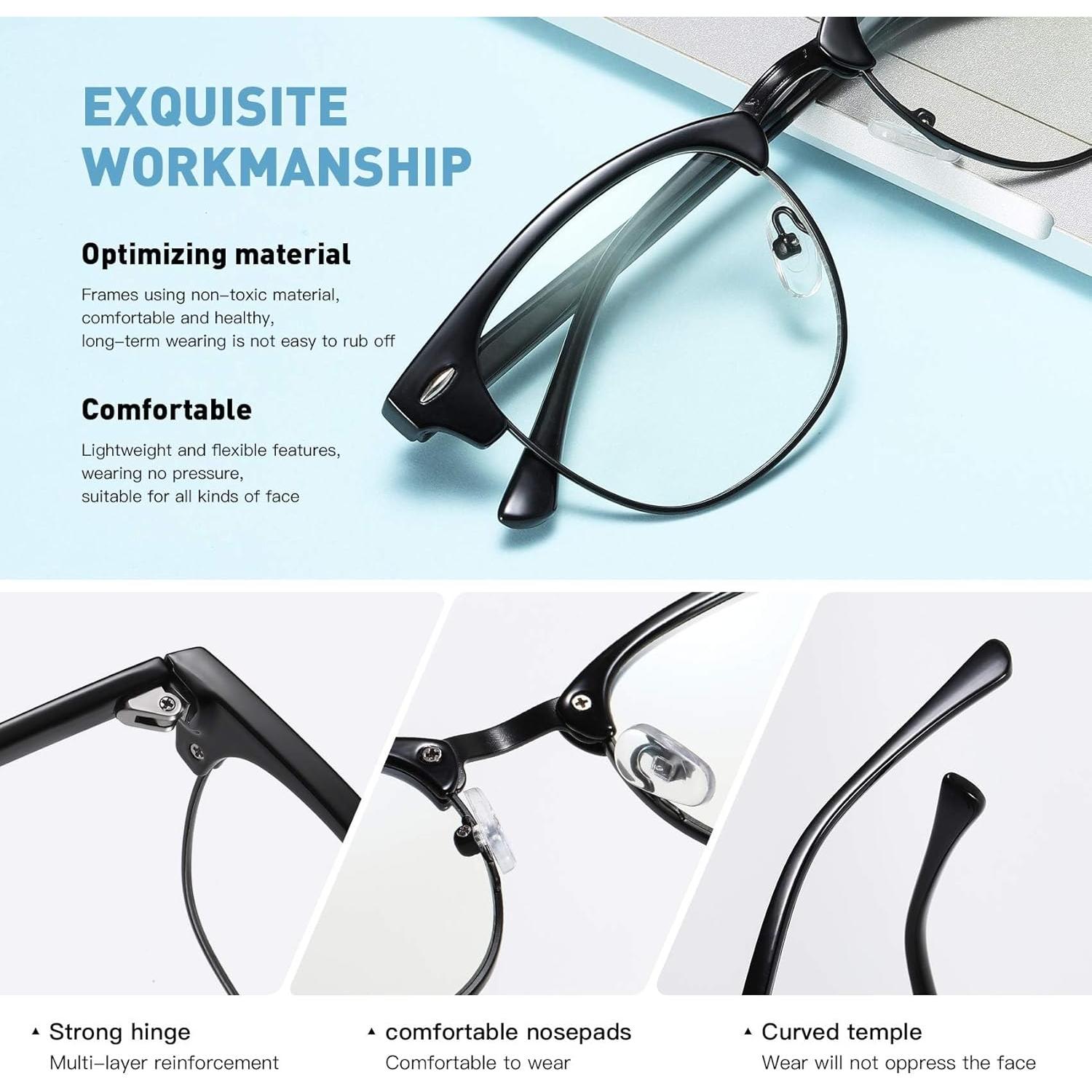 Gafas AOMASTE Anti Luz Azul Media Montura UV Claro