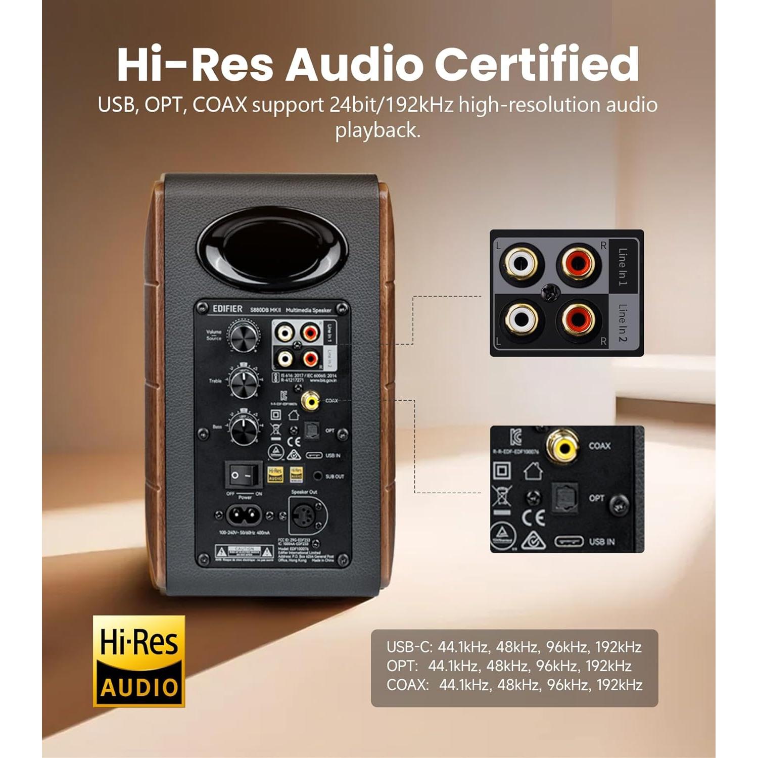 Altavoces Edifier S880DB MKII Hi-Fi 88W RMS Madera Oscura