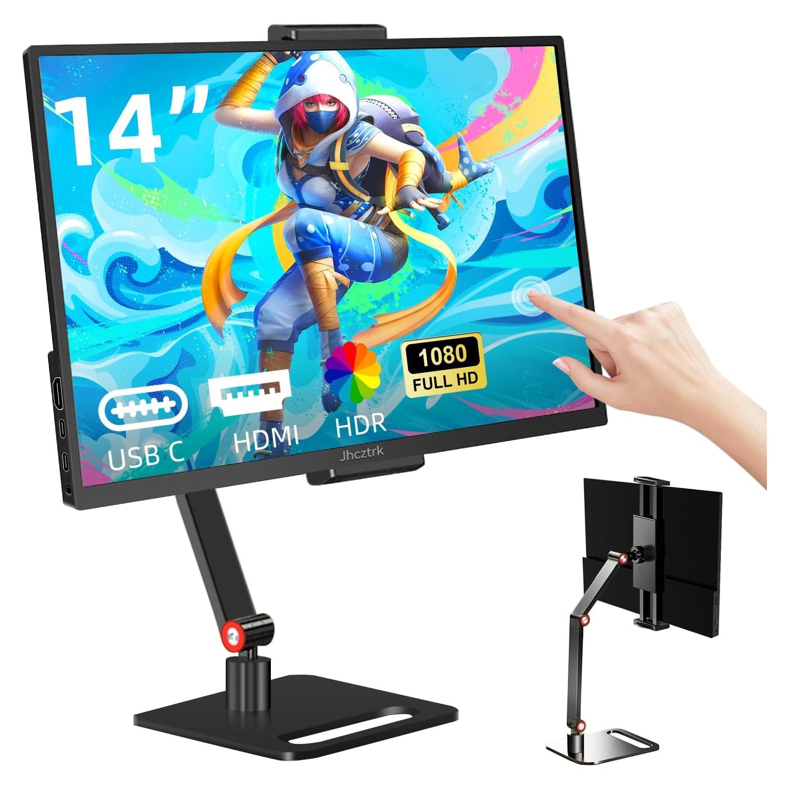 Monitor Portátil Táctil 14" FHD IPS Jhcztrk - Delgado y Ligero