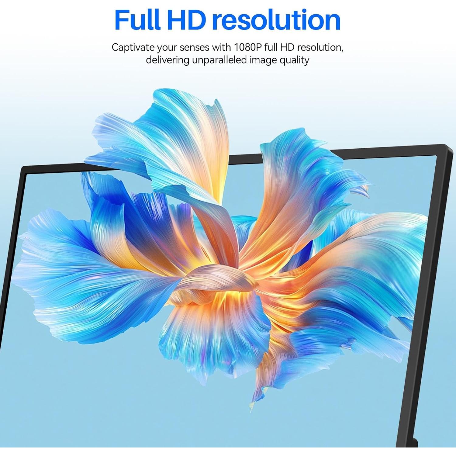 Monitor Portátil Táctil 14" FHD IPS Jhcztrk - Delgado y Ligero