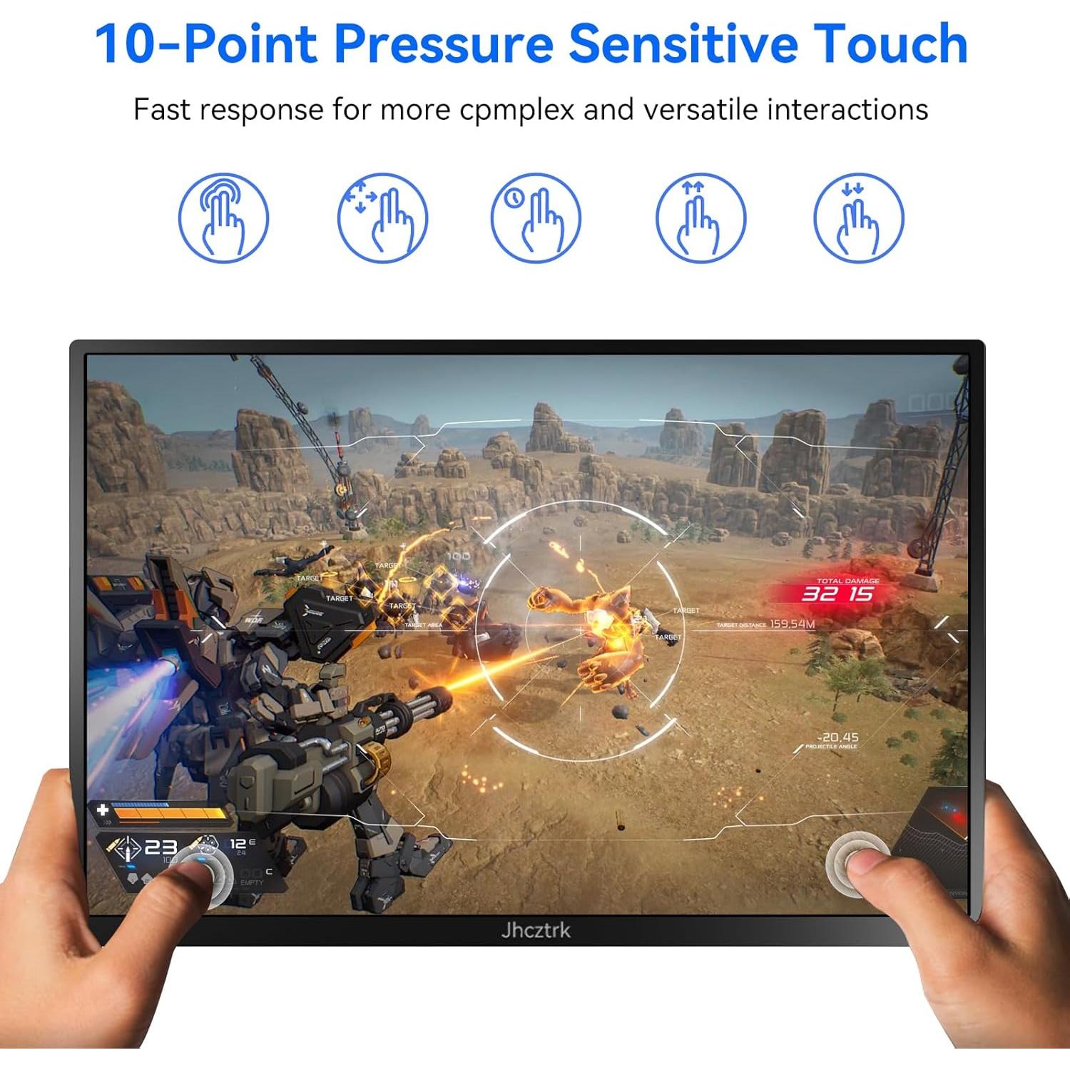 Monitor Portátil Táctil 14" FHD IPS Jhcztrk - Delgado y Ligero