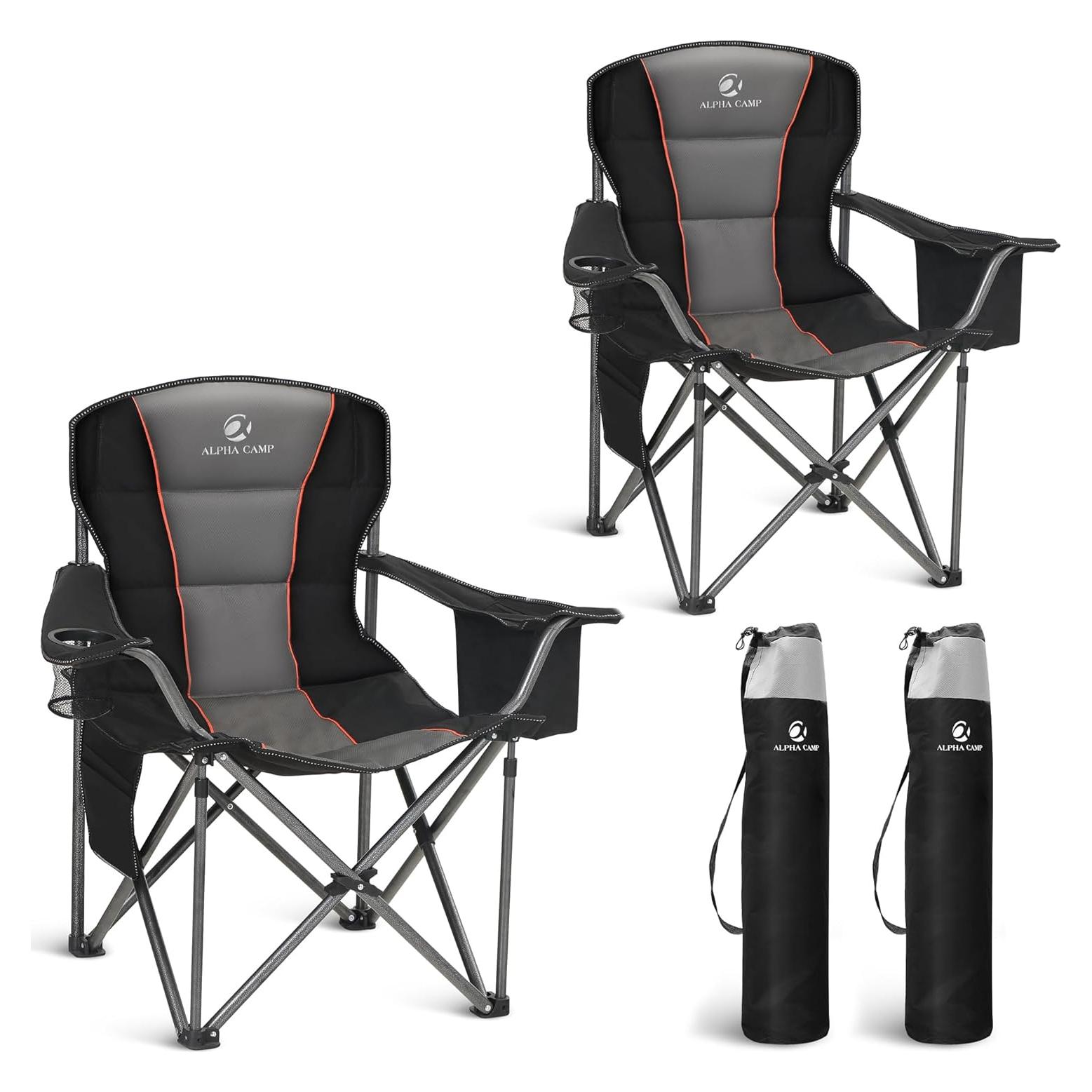 Silla de Camping Plegable LET'S CAMP 2 Pzas Resistente con Cojín