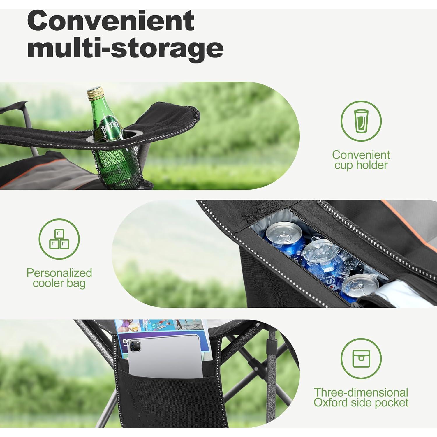 Silla de Camping Plegable LET'S CAMP 2 Pzas Resistente con Cojín