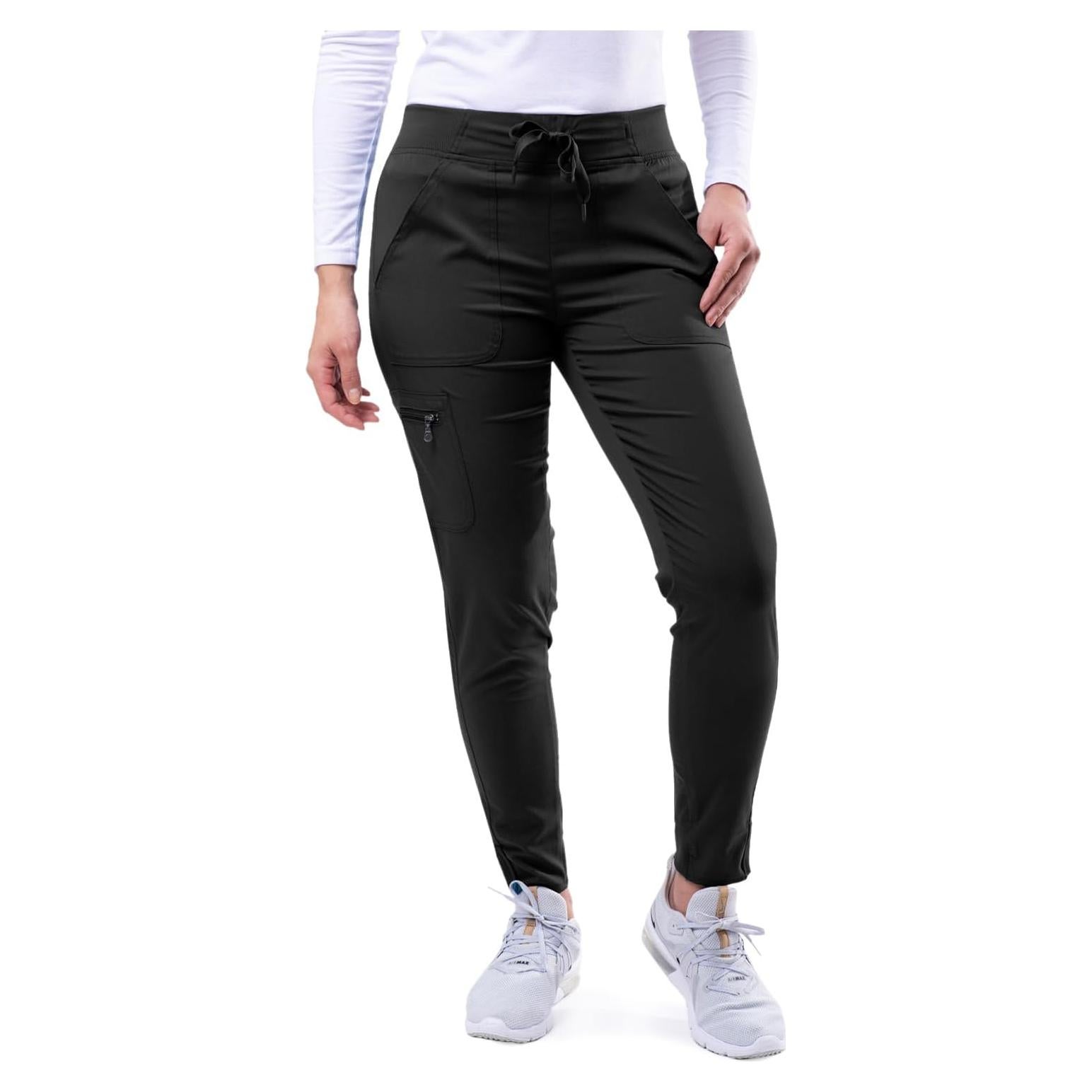 Pantalones Scrubs Jogger de Yoga Adar Pro para Mujeres - Negro