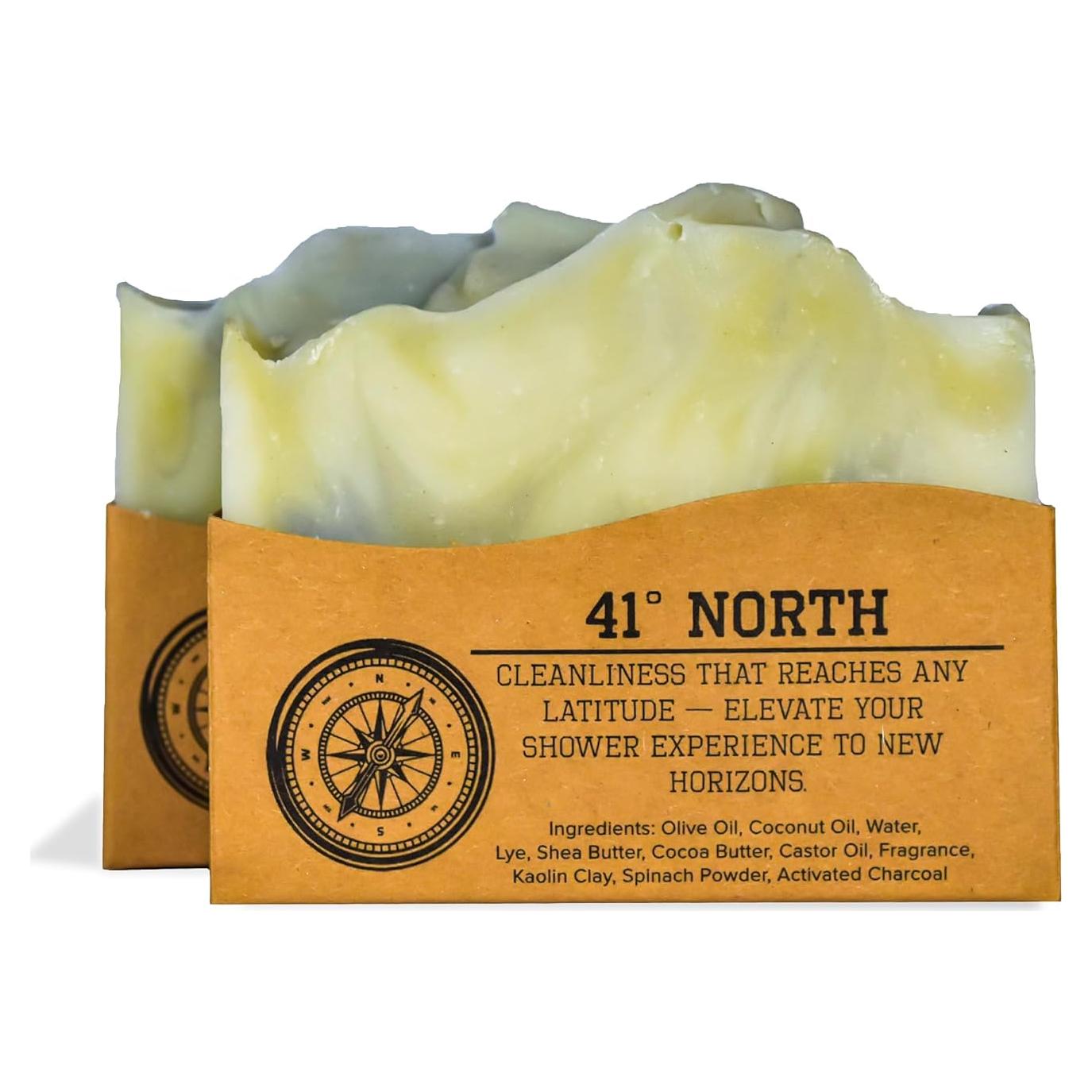 Jabón Natural para Hombres Compass 41° Norte - 2 Barras 142g