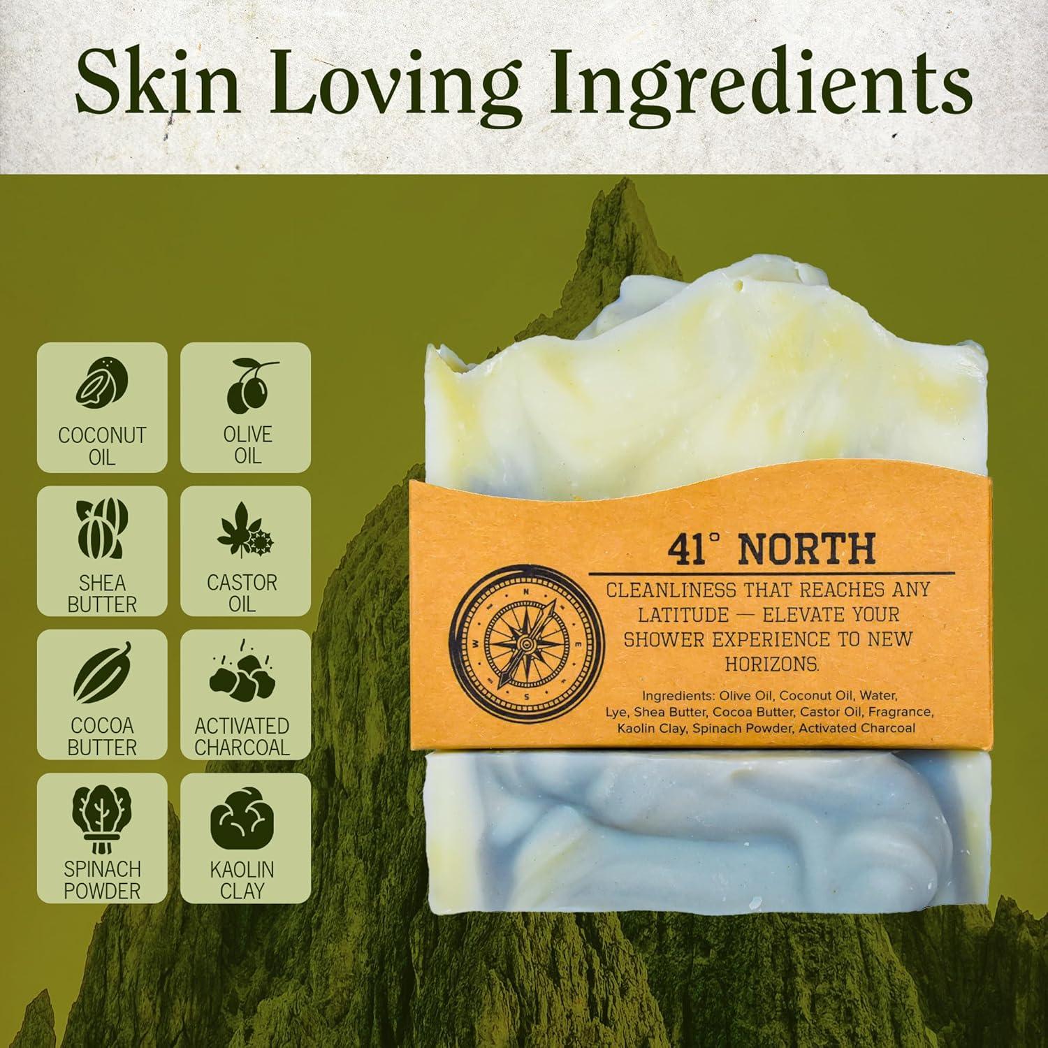 Jabón Natural para Hombres Compass 41° Norte - 2 Barras 142g