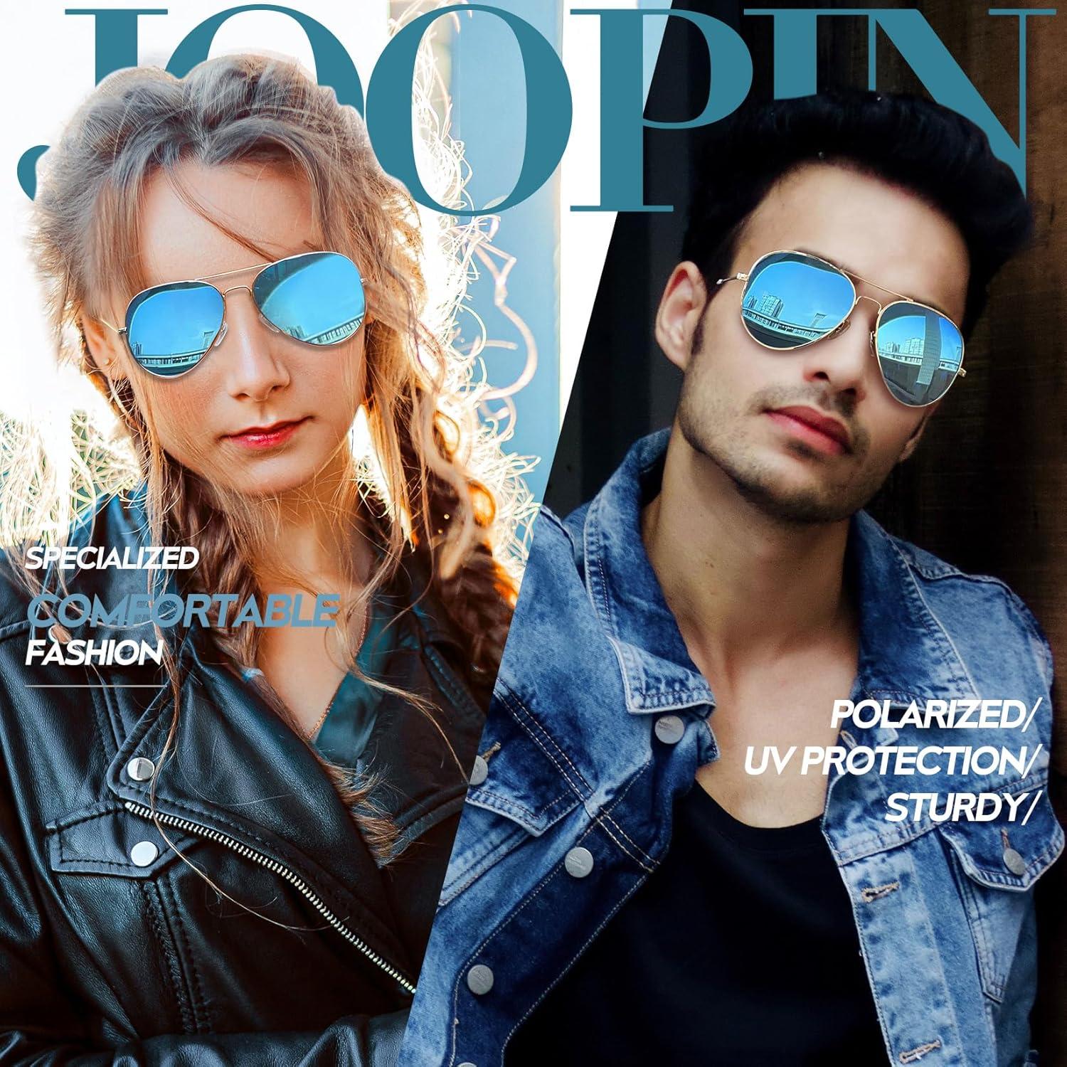 Gafas de sol aviador Joopin polarizadas UV400 doradas