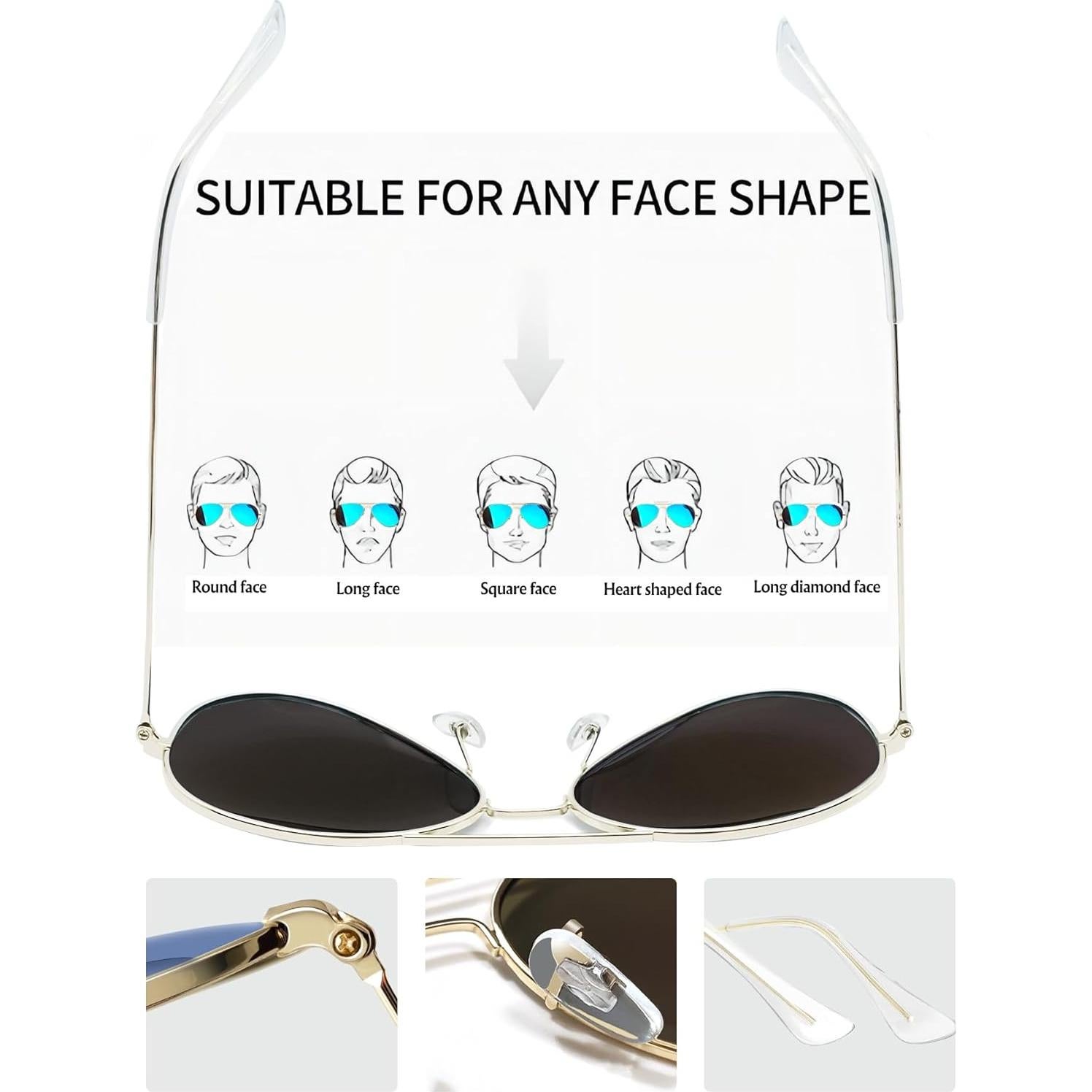 Gafas de sol aviador Joopin polarizadas UV400 doradas