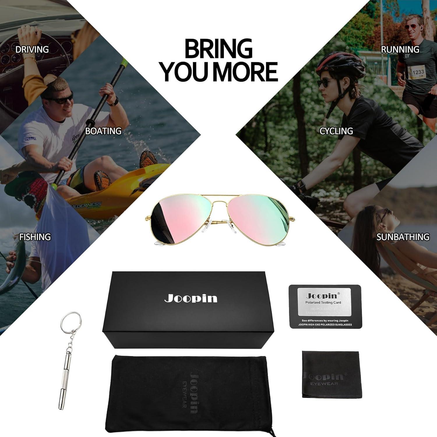 Gafas de Sol Joopin Aviador Metálicas UV400 Rosa