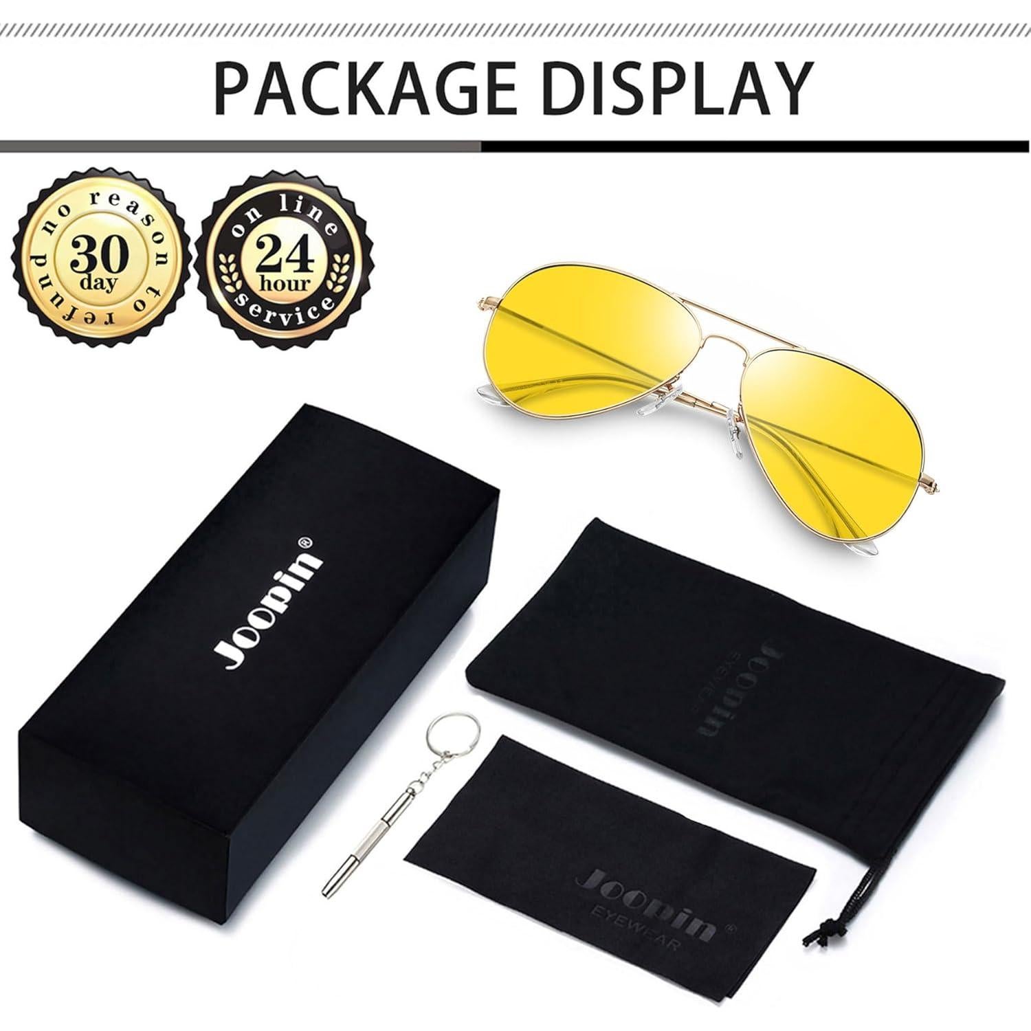Gafas de Sol Joopin UV400 Amarillas para Conducir de Noche