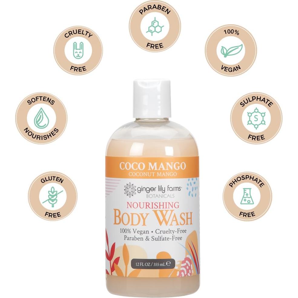 Jabón Corporal Nutritivo Ginger Lily Farms Coco Mango 355 ml