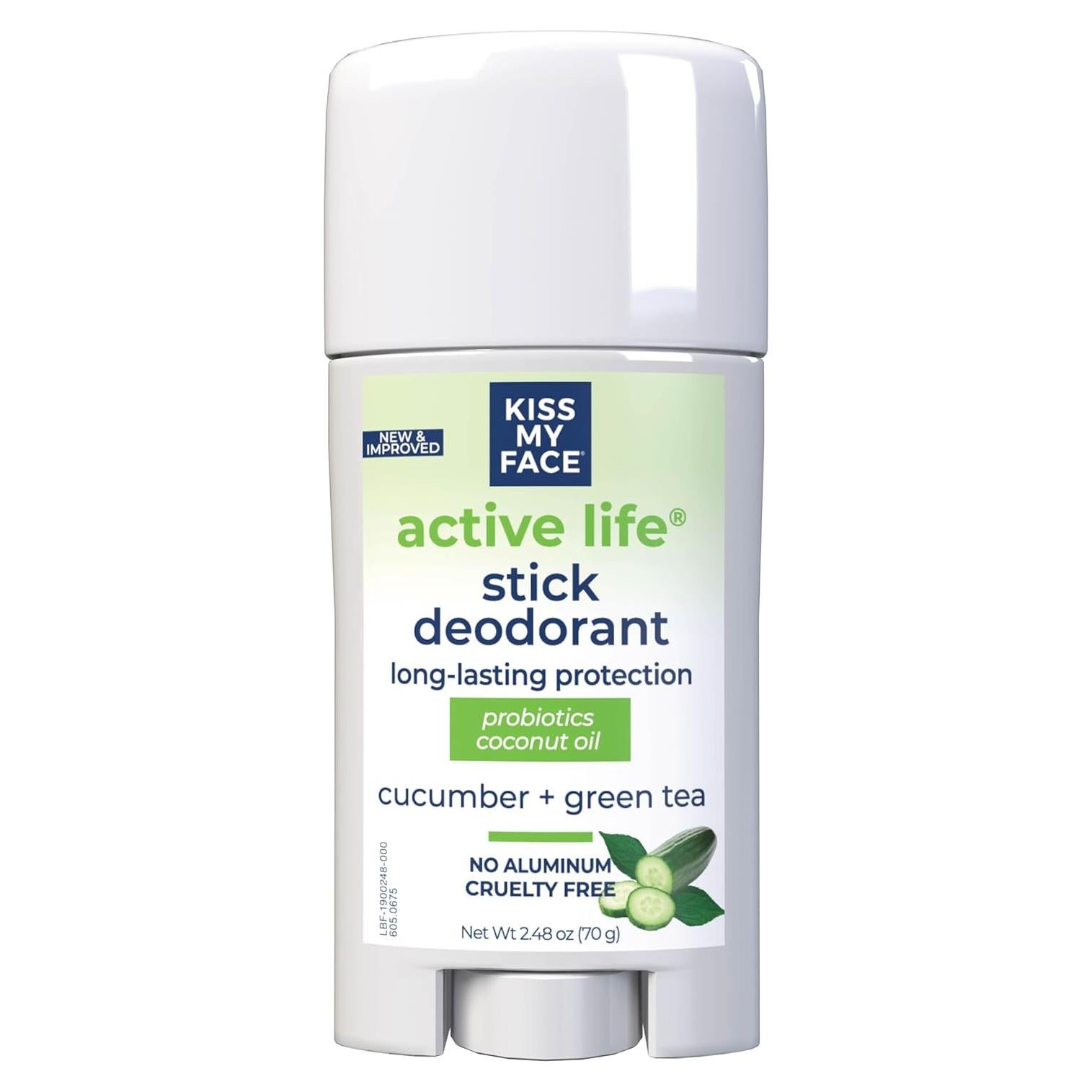 Desodorante en Barra Kiss My Face 70.4g Pepino Té Verde Sin Aluminio